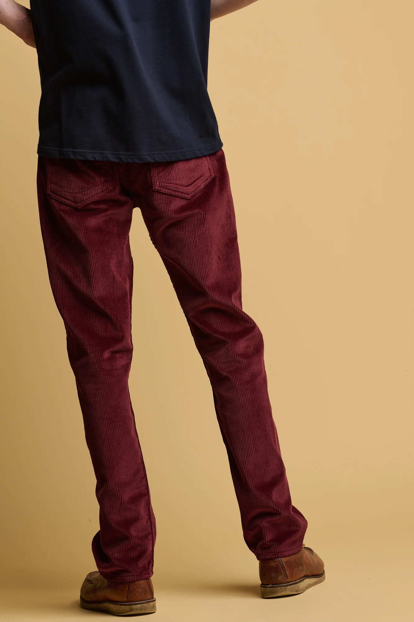 Barry Slim Corduroy Five Pocket Jean - Burgundy - Image 3