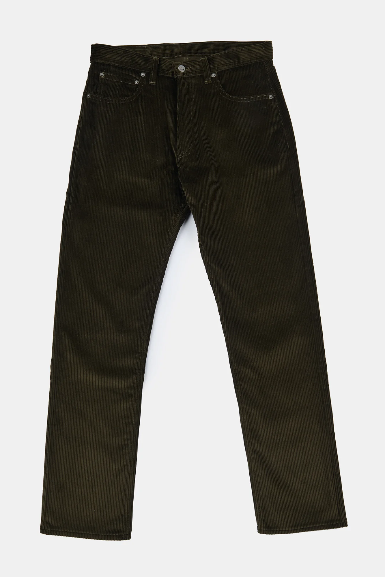 Barry Slim Corduroy Five Pocket Jean - Dark Olive - Image 5