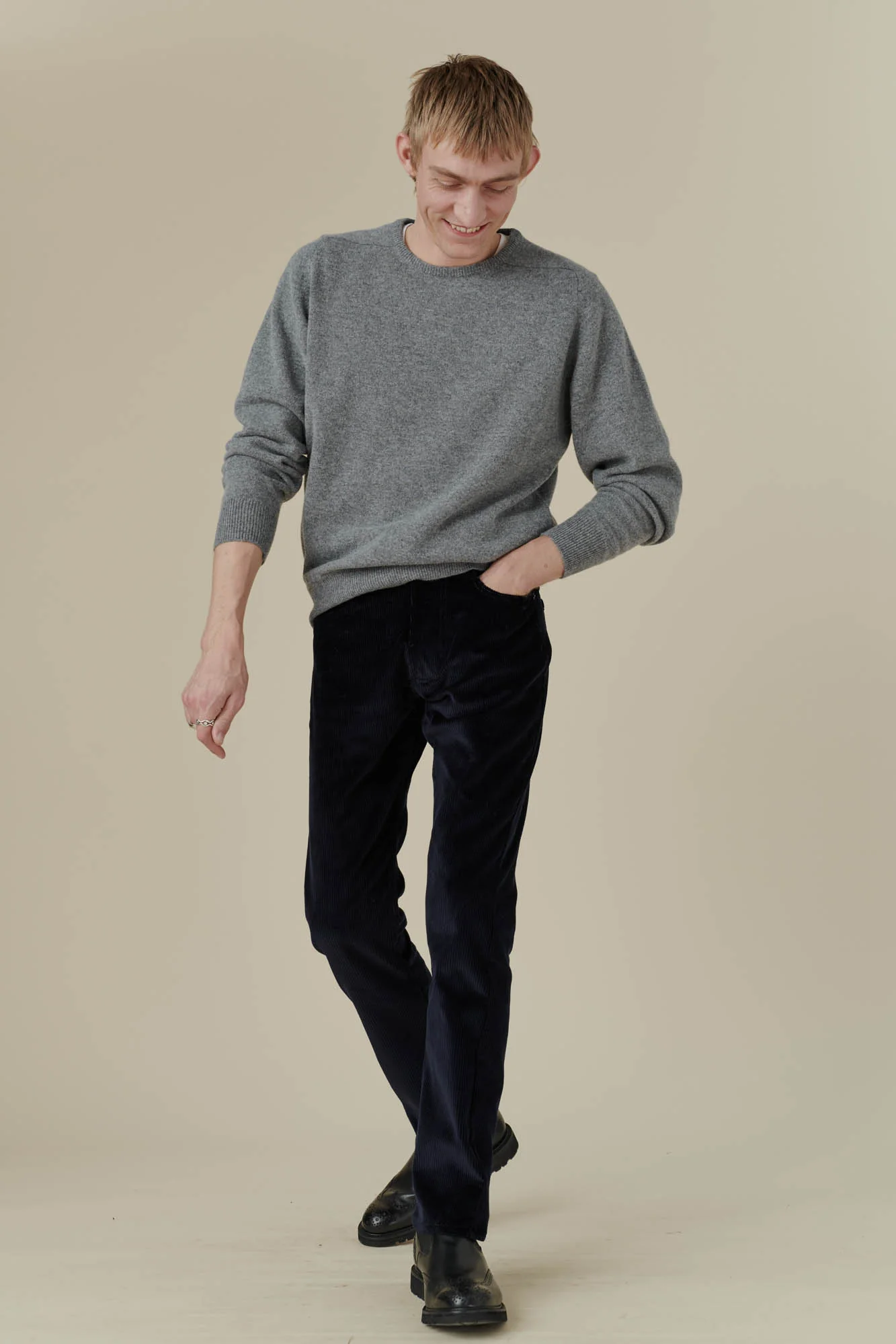 Barry Slim Corduroy Five Pocket Jean - Navy - Image 2