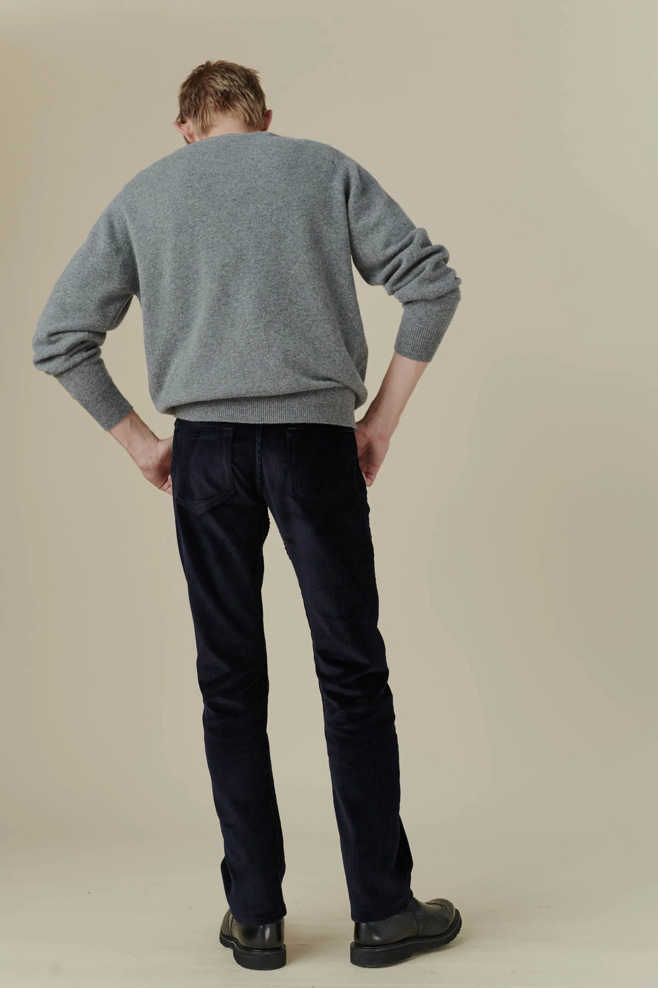 Barry Slim Corduroy Five Pocket Jean - Navy - Image 3