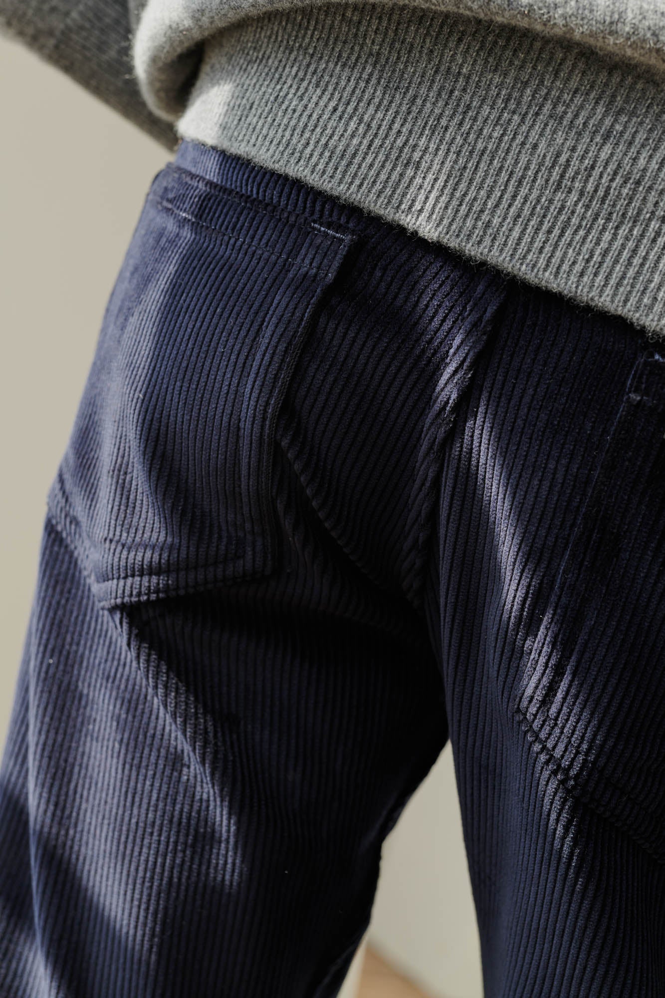 Barry Slim Corduroy Five Pocket Jean - Navy - Image 4