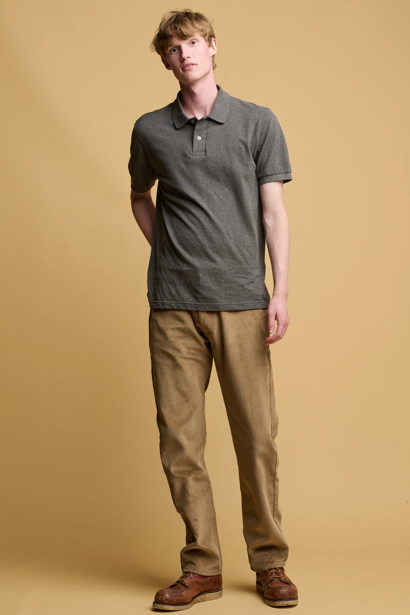Barry Slim Corduroy Five Pocket Jean - Stone - Image 3