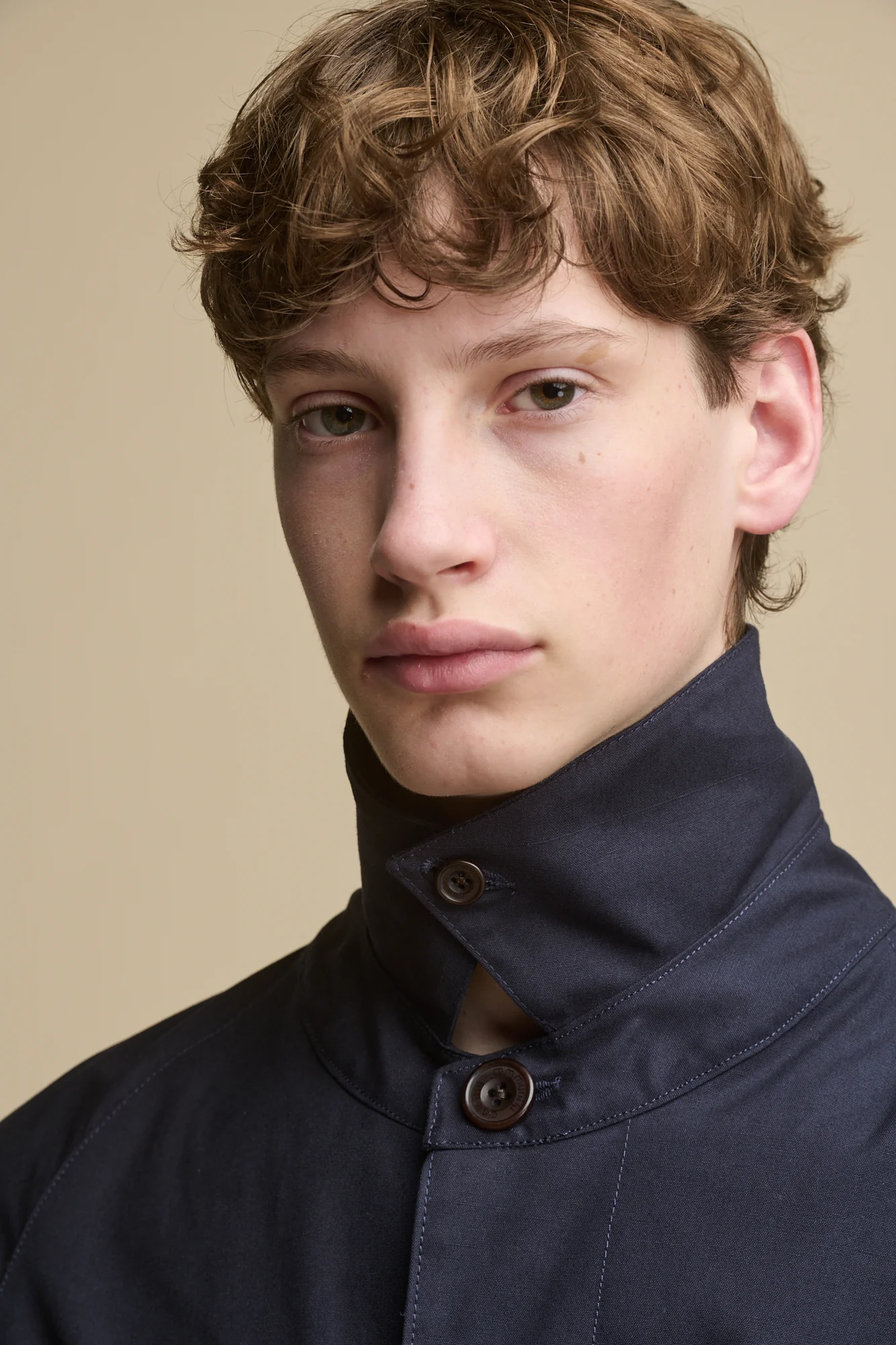 Men's Frank Belted Raglan Raincoat - Navy - Image 5