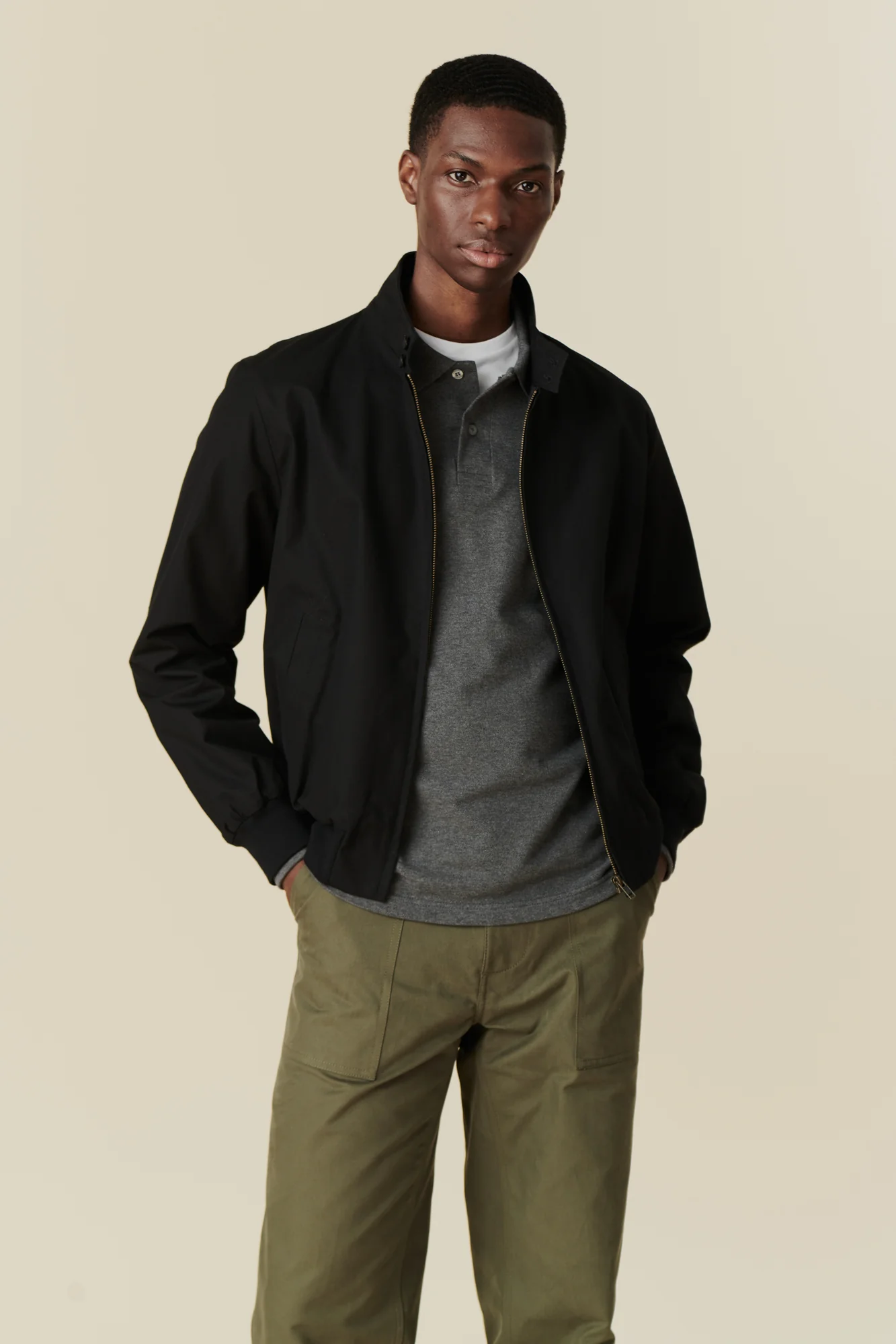 Men's Harrington Jacket - Black - Image 2
