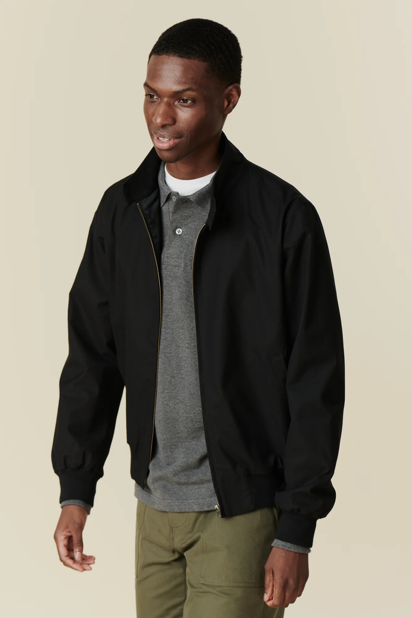 Men's Harrington Jacket - Black - Image 3