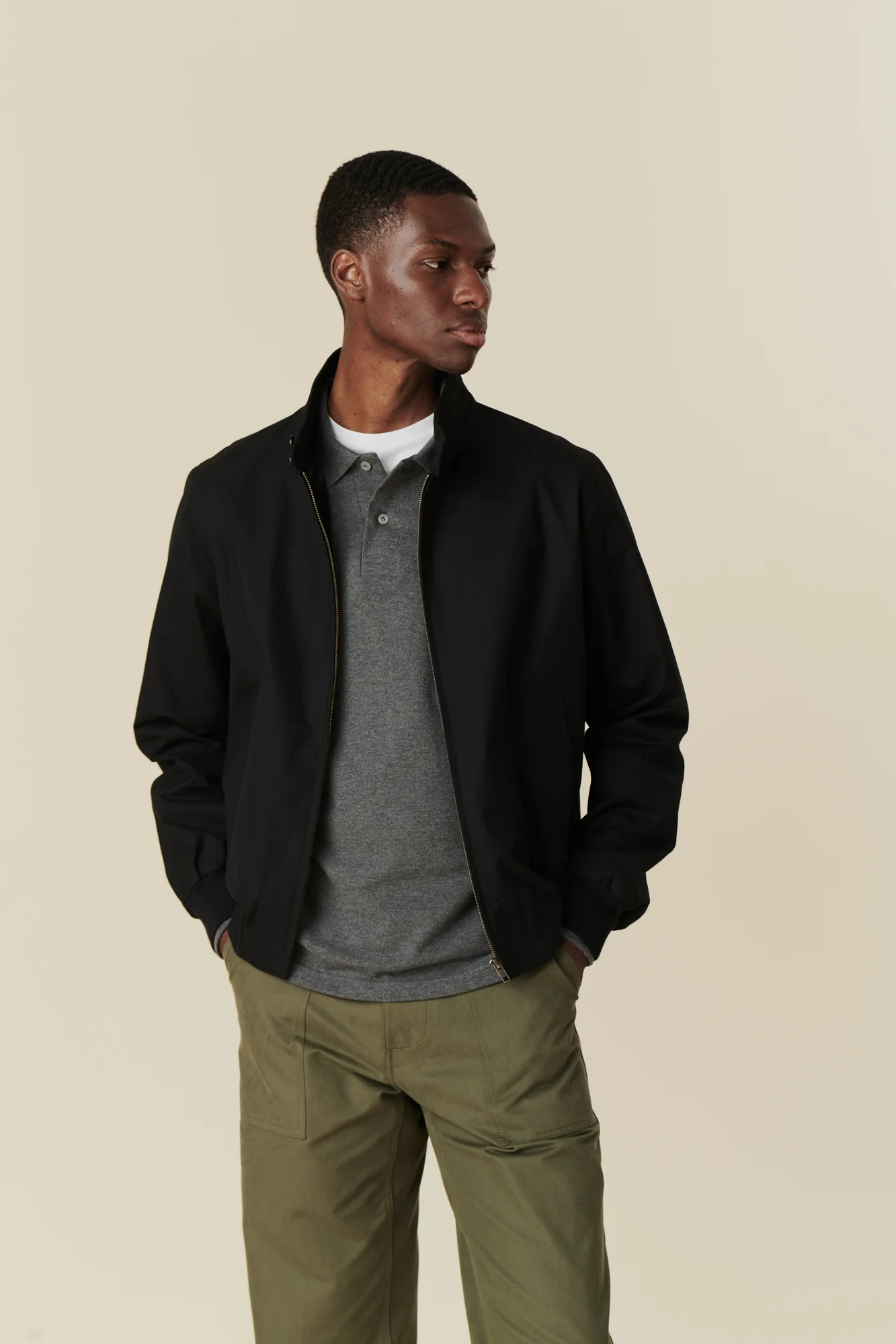Men's Harrington Jacket - Black - Image 6