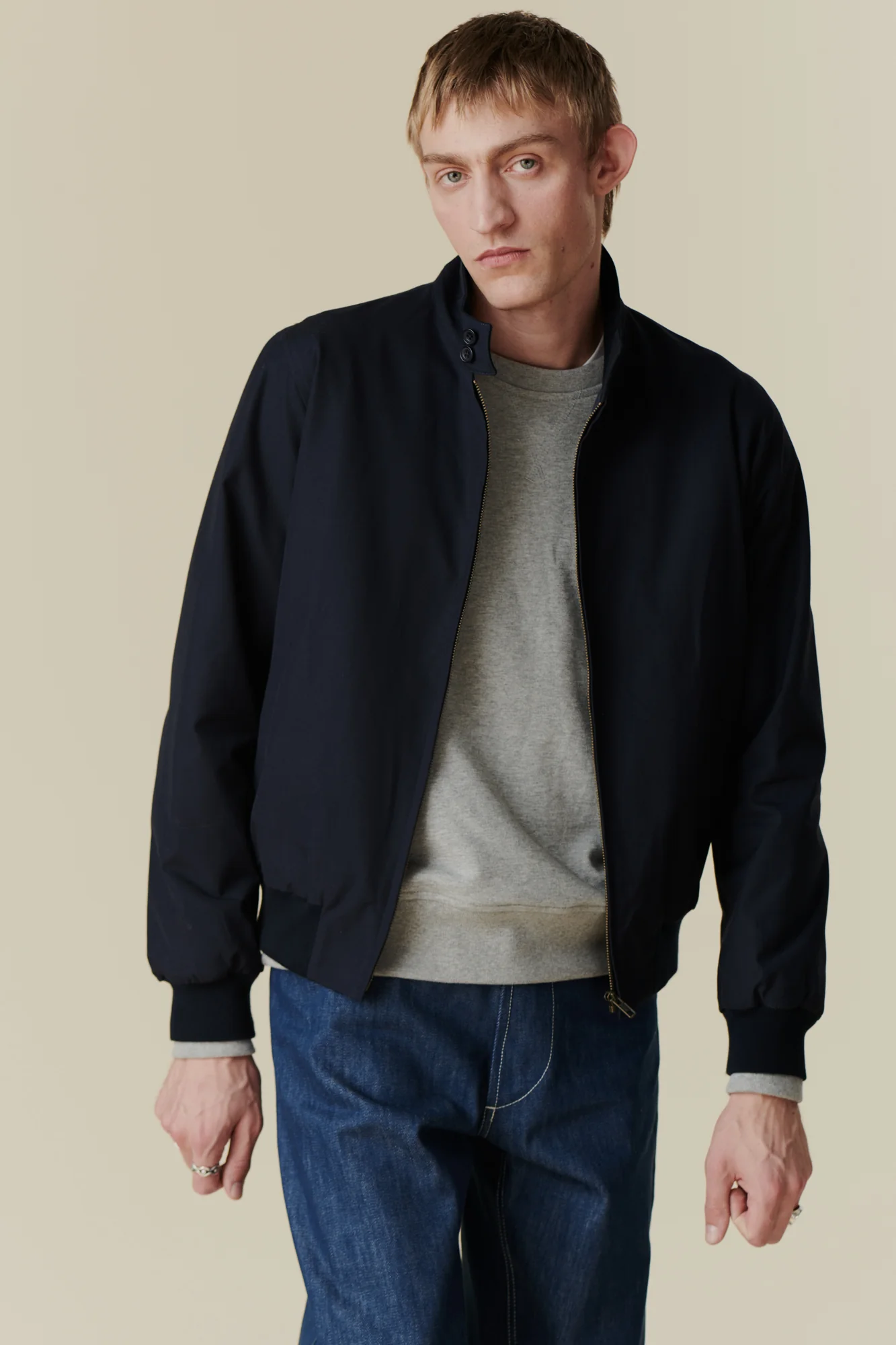 Men's Harrington Jacket - Navy - Image 6