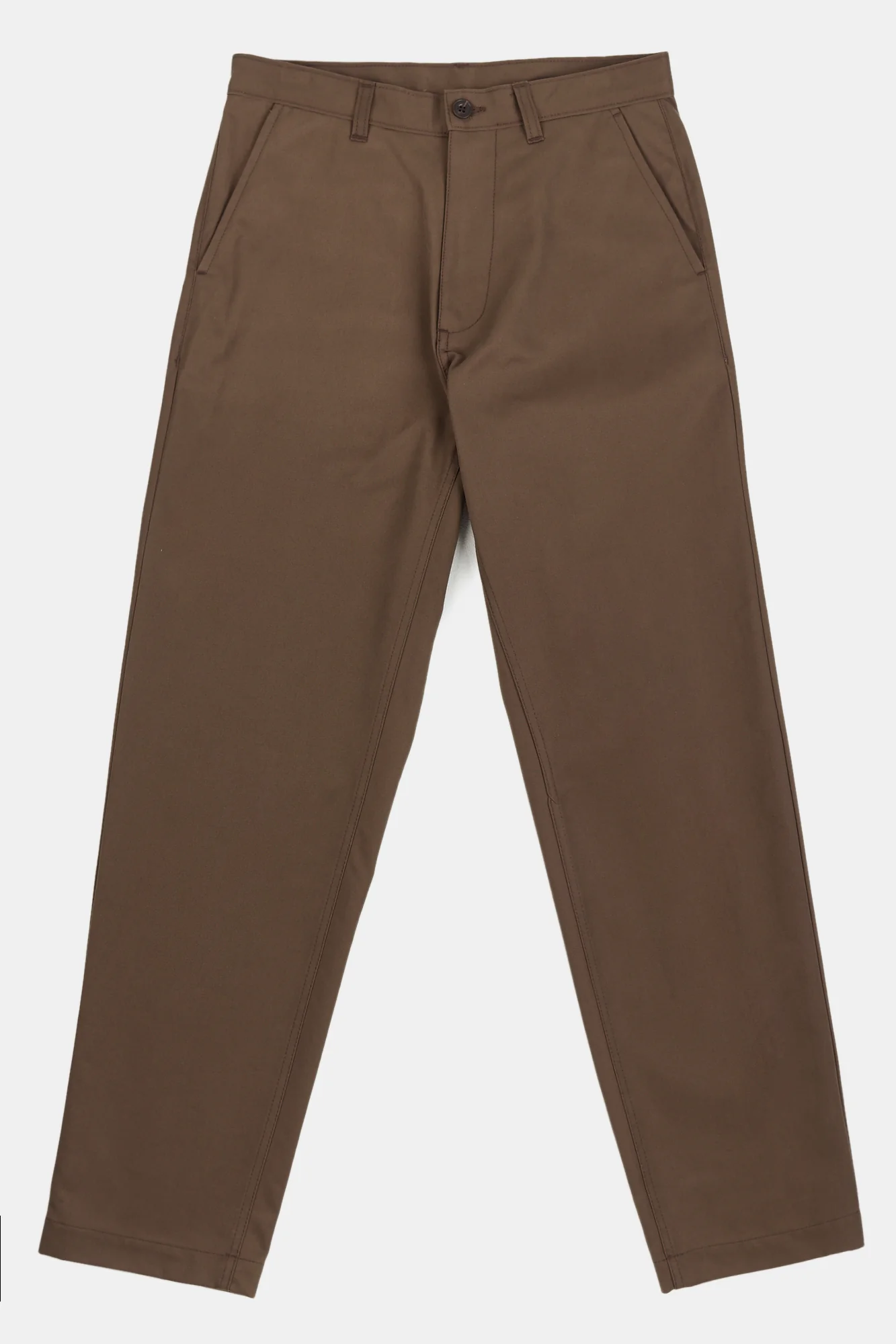 Men's Relaxed Heavyweight 100% Cotton Twill Chinos - Brown - Image 2