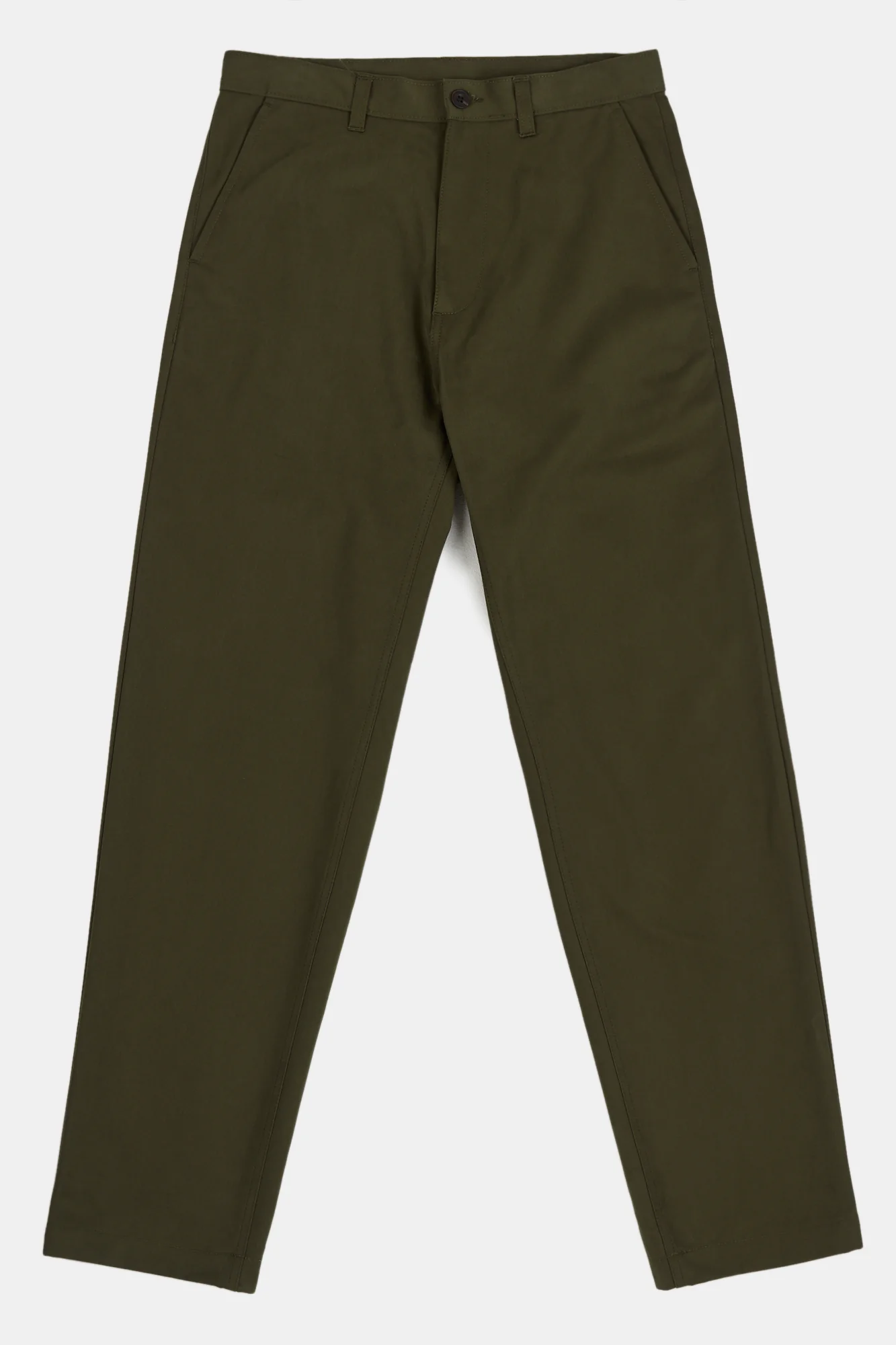 Men's Relaxed Heavyweight 100% Cotton Twill Chinos - Olive - Image 4