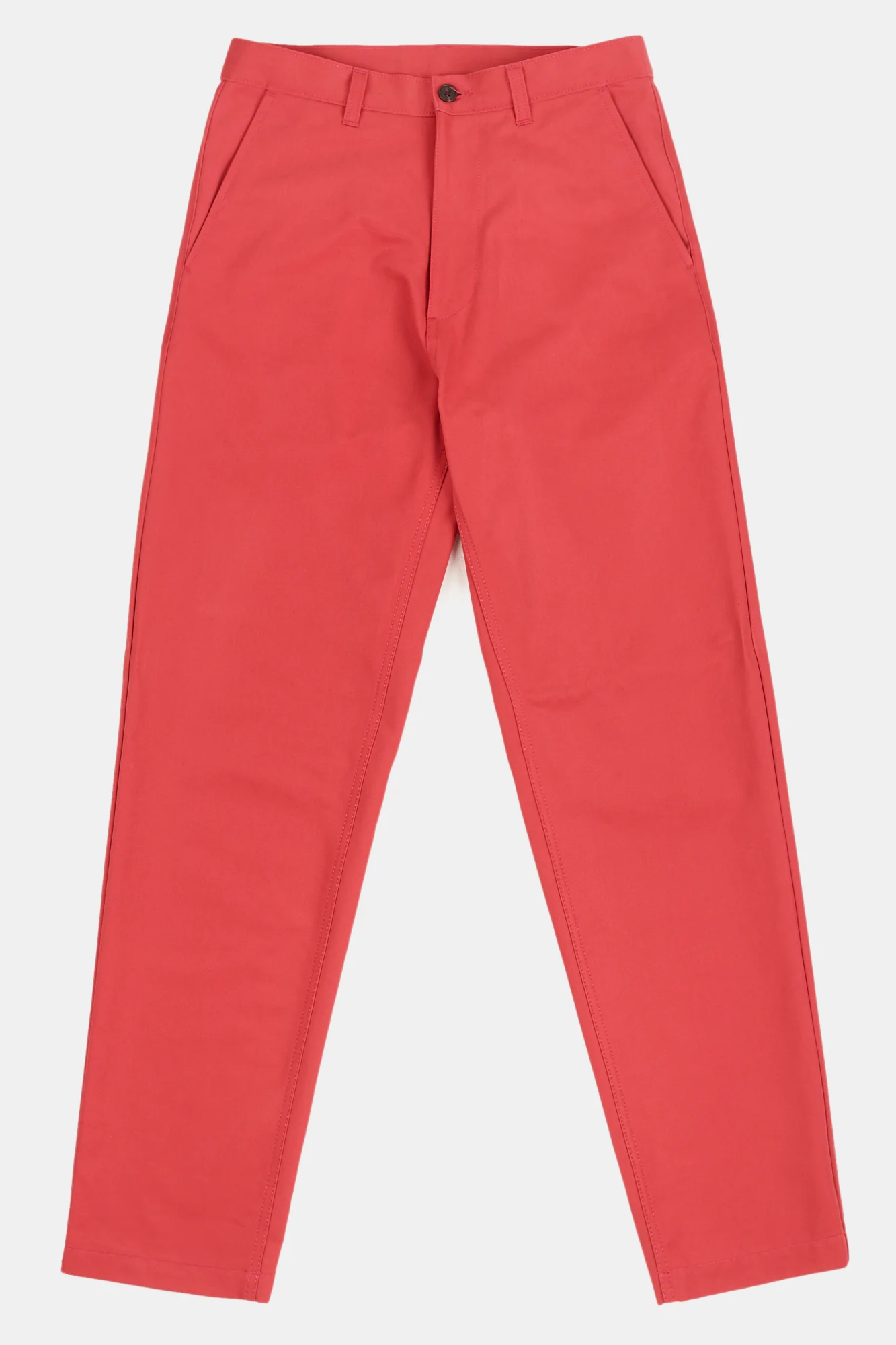 Men's Relaxed Heavyweight 100% Cotton Twill Chinos - Salmon Red - Image 2