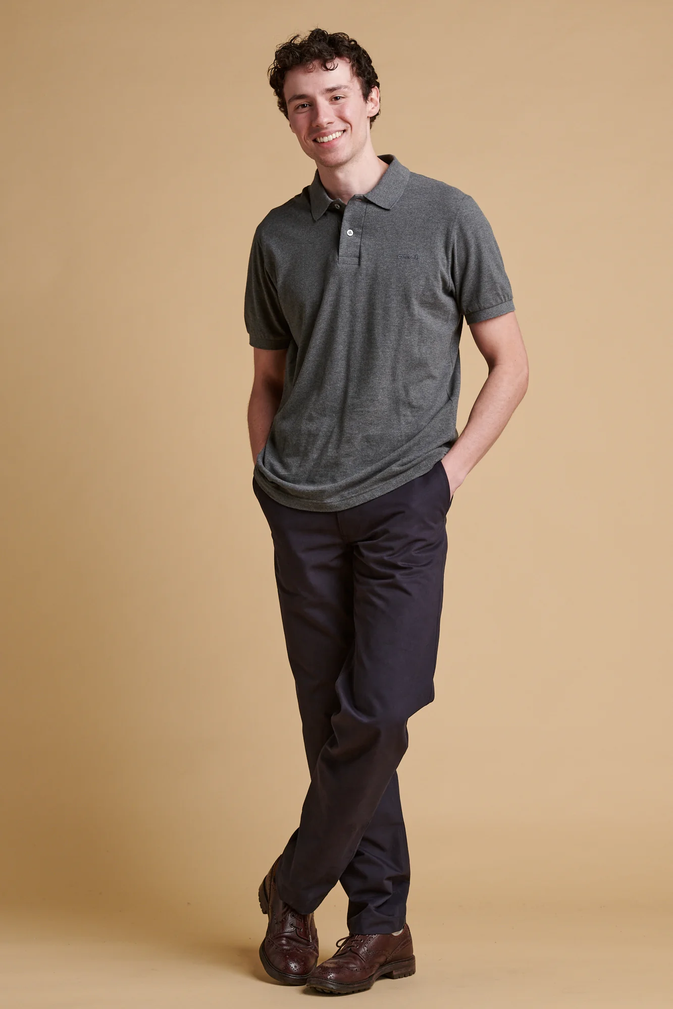 Men's Slim Heavyweight 100% Cotton Twill Chinos- Dark Navy - Image 3