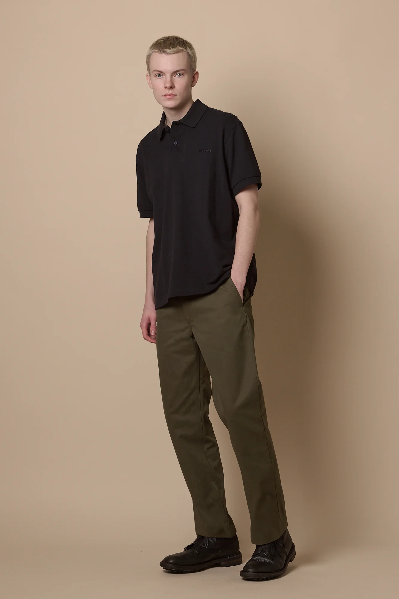 Men's Slim Heavyweight 100% Cotton Twill Chinos - Olive