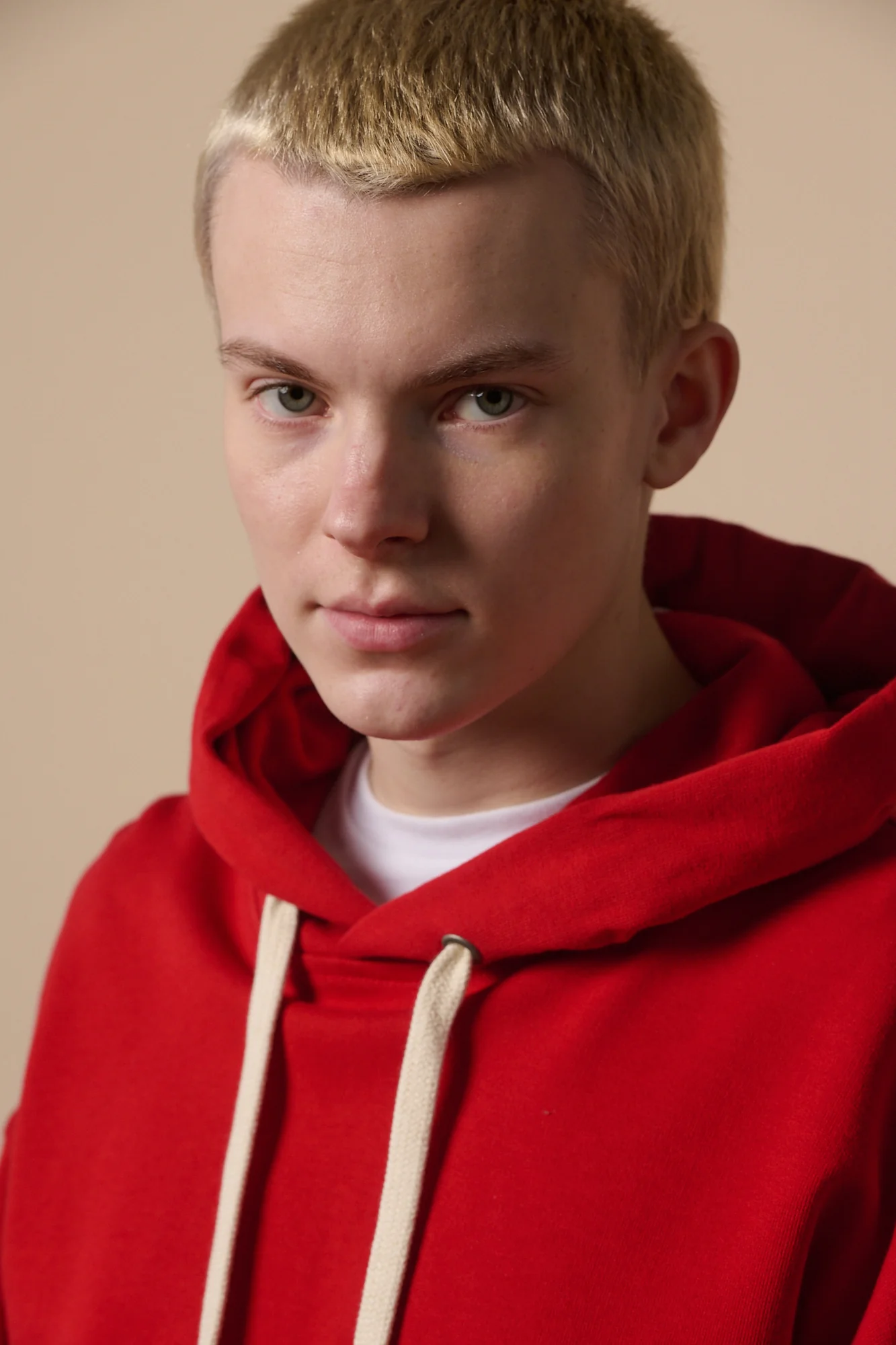 Men's Hooded Sweatshirt - Crimson - Image 3