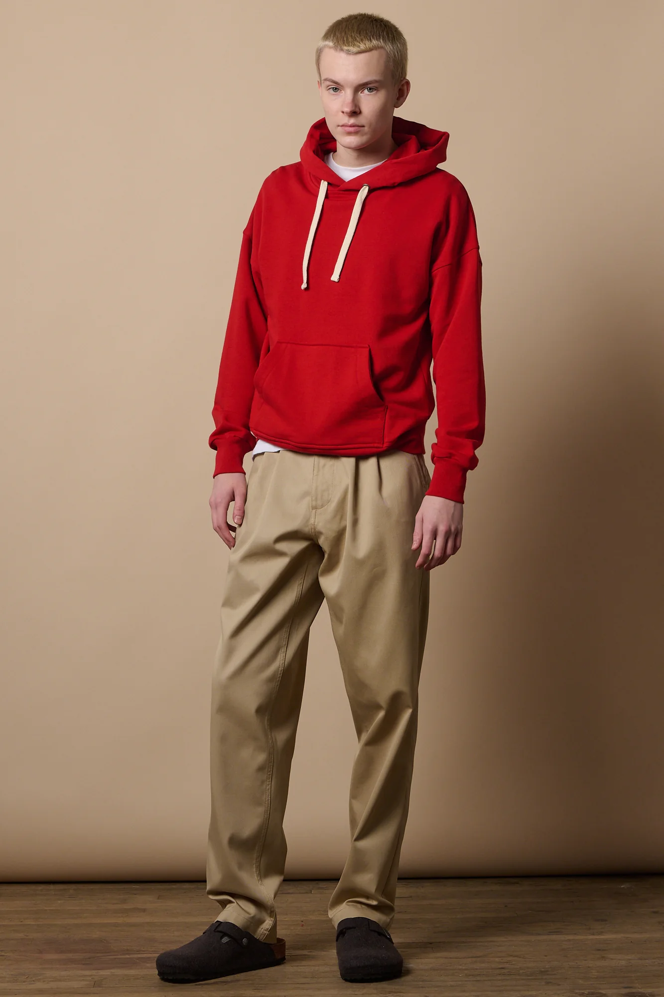 Men's Hooded Sweatshirt - Crimson - Image 4