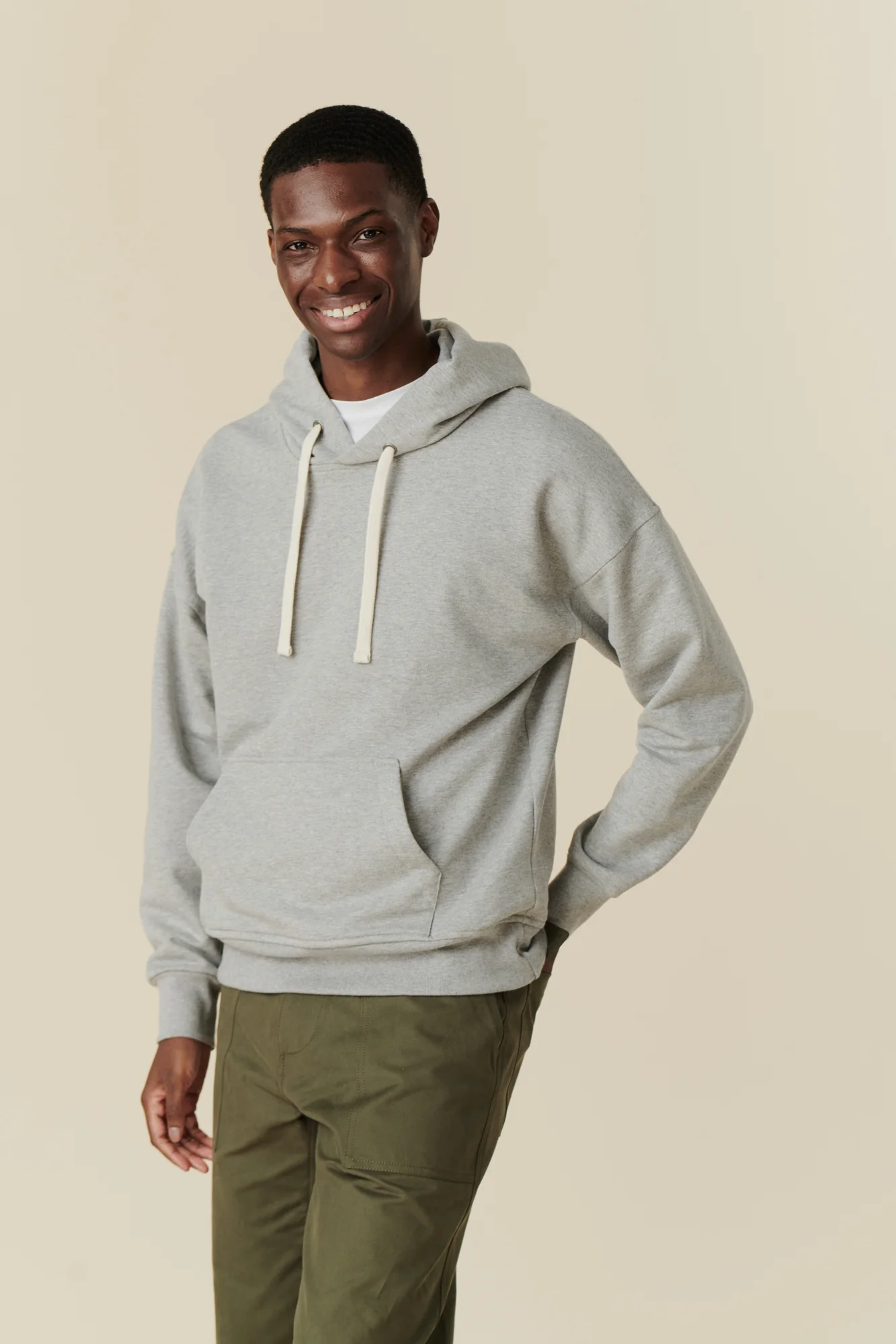 Men's Hooded Sweatshirt - Grey Marl - Image 5