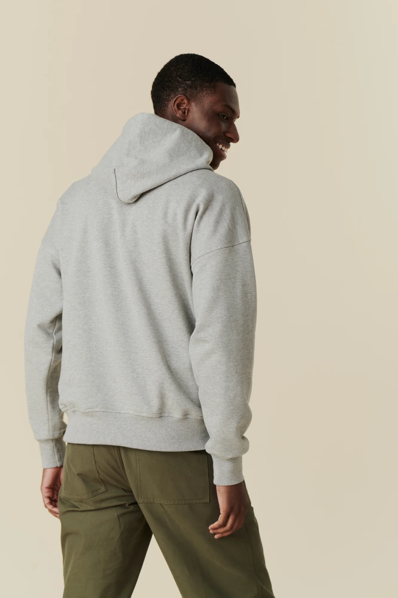 Men's Hooded Sweatshirt - Grey Marl - Image 7