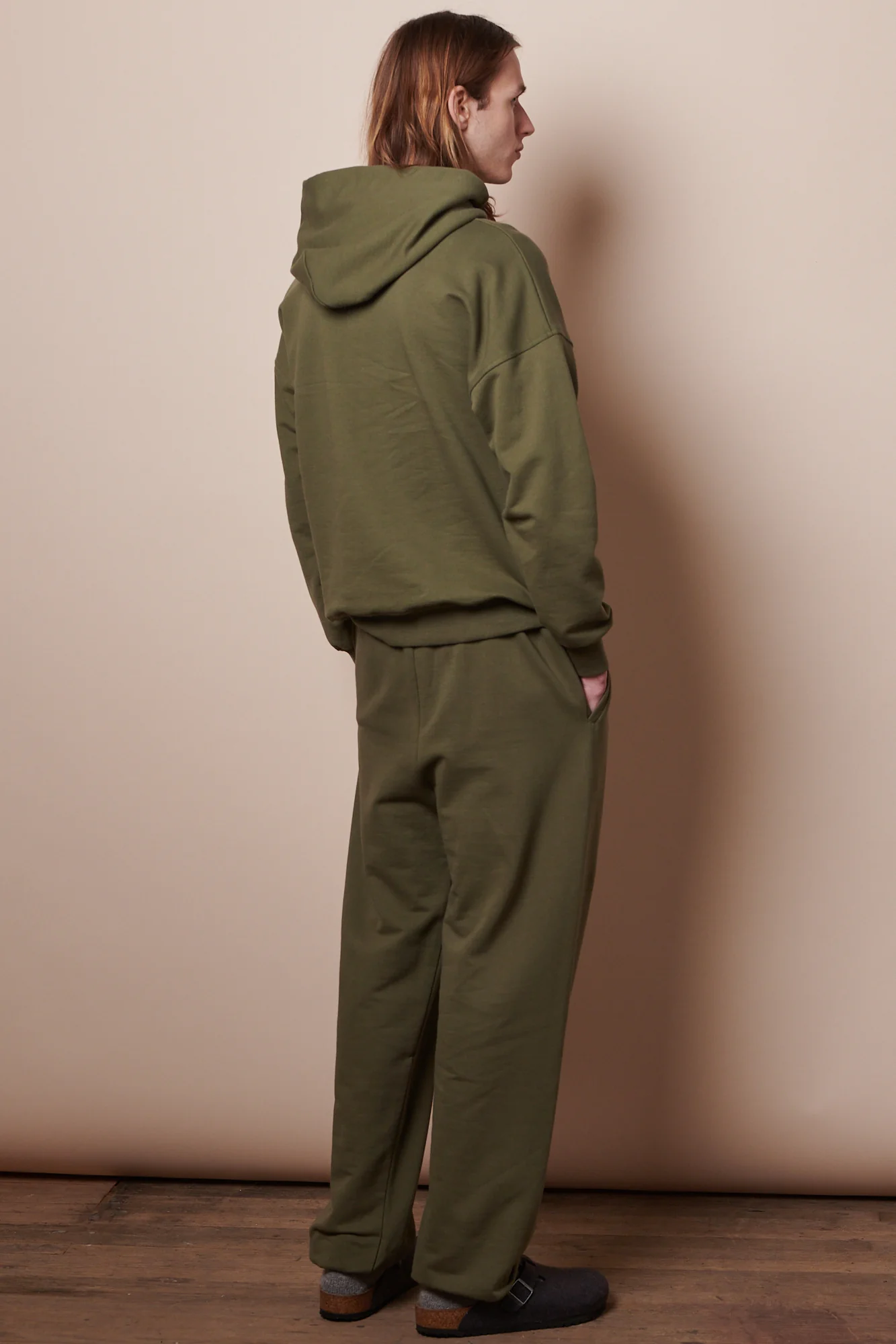 Men's Hooded Sweatshirt - Olive - Image 3