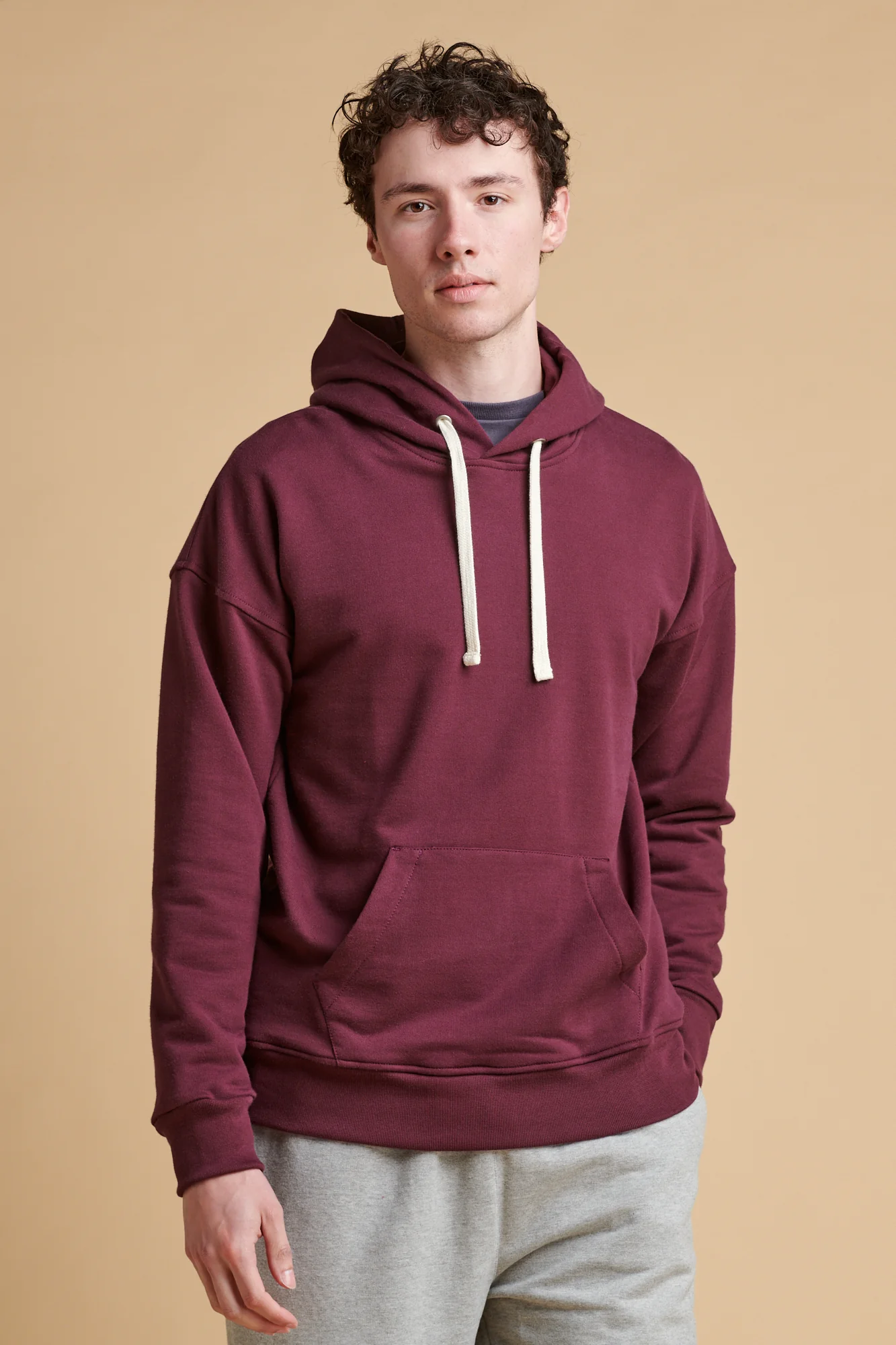 Men's Hooded Sweatshirt - Plum