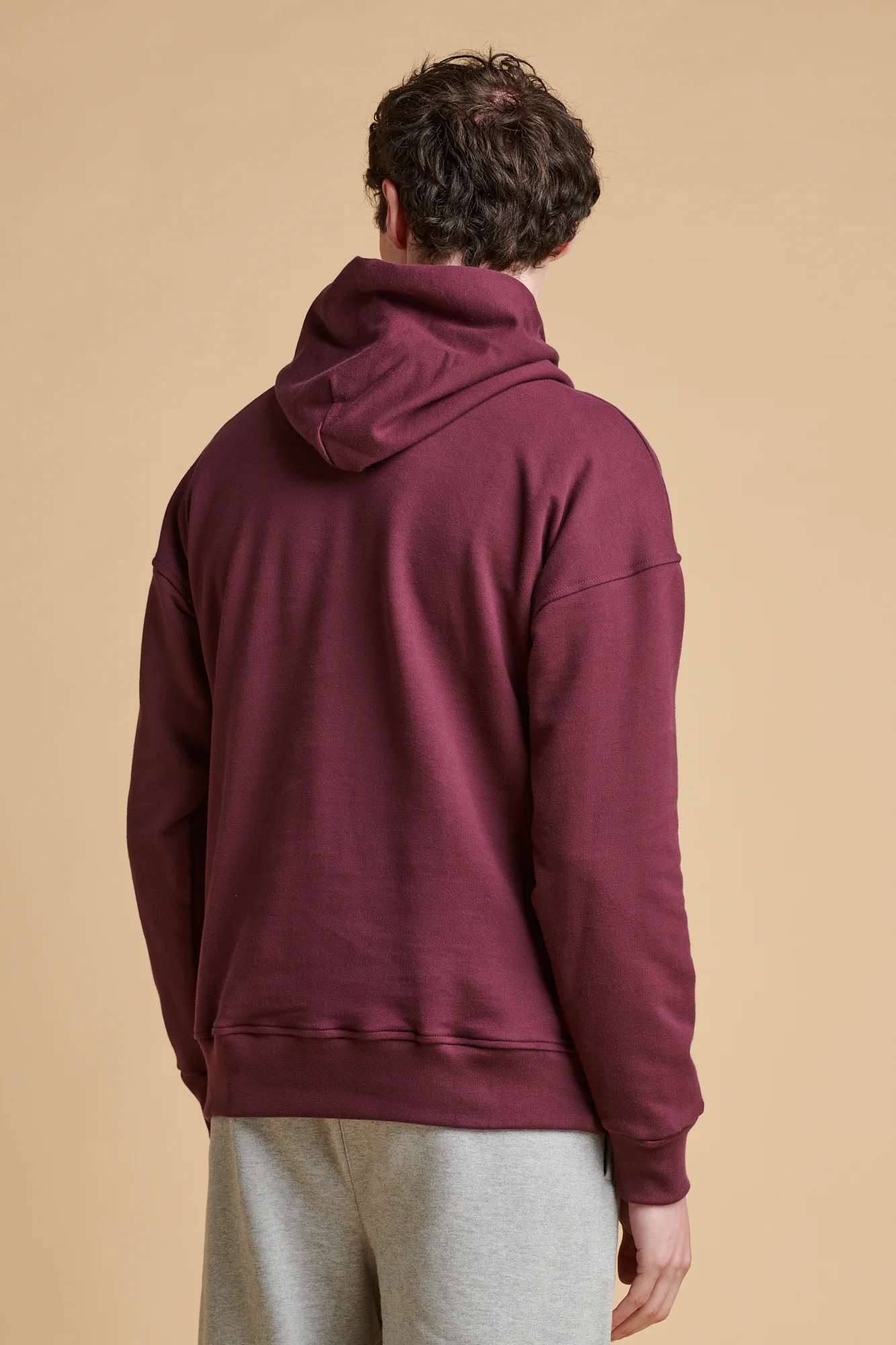 Men's Hooded Sweatshirt - Plum - Image 2