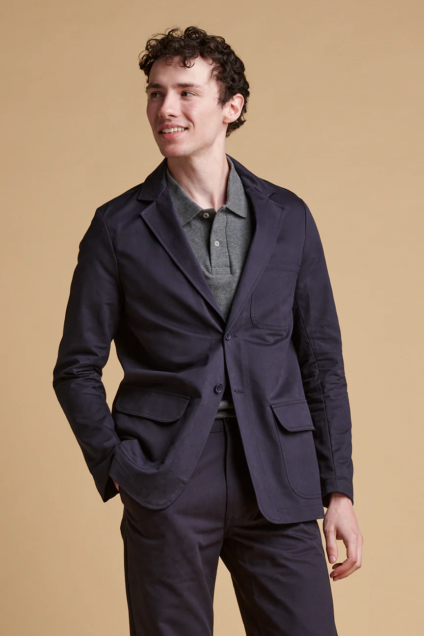 Men's James Single Breasted Blazer - Dark Navy - Image 4