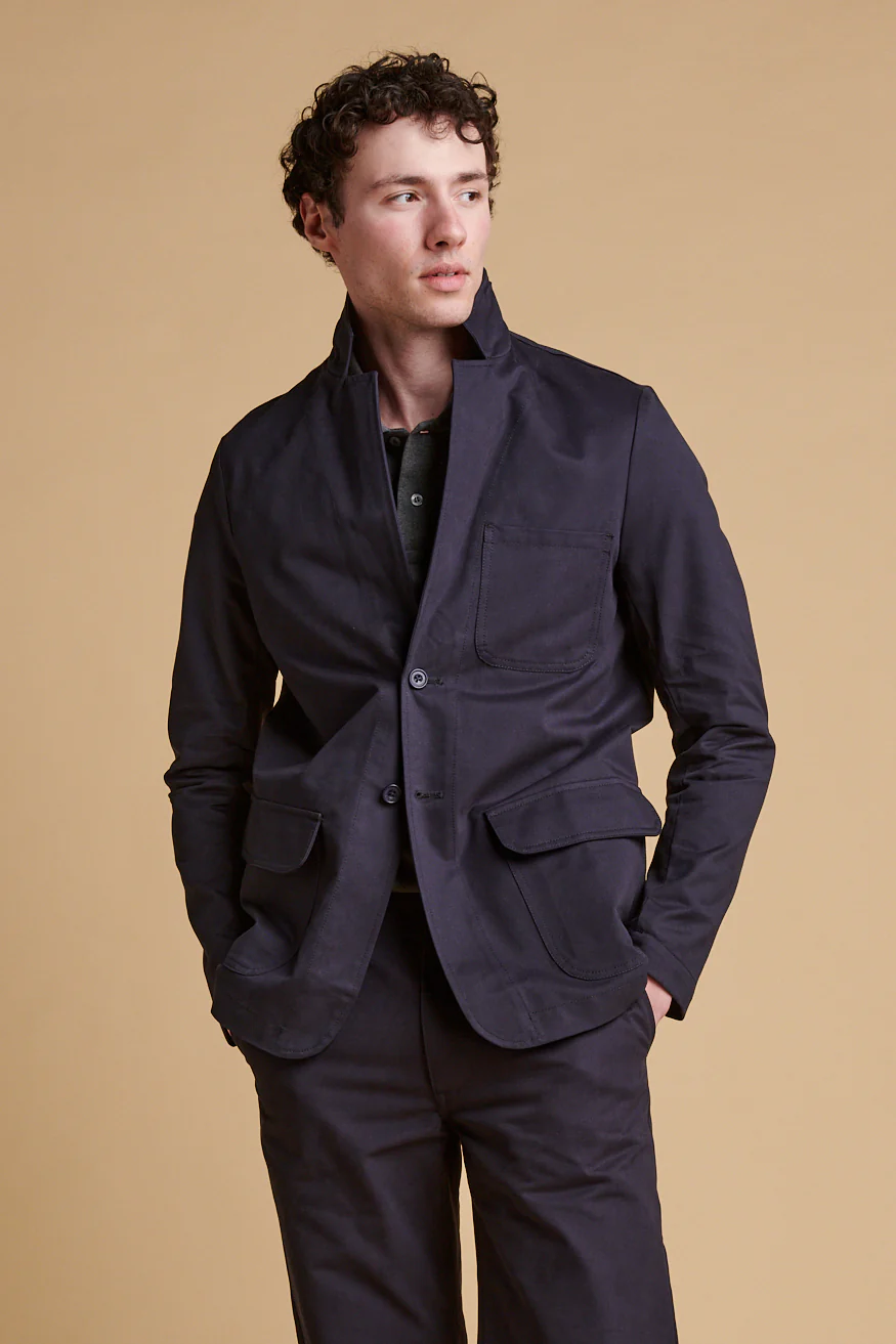 Men's James Single Breasted Blazer - Dark Navy - Image 5