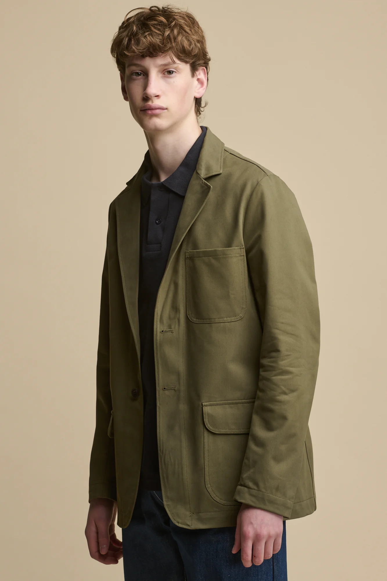 Men's James Single Breasted Blazer - Olive - Image 3