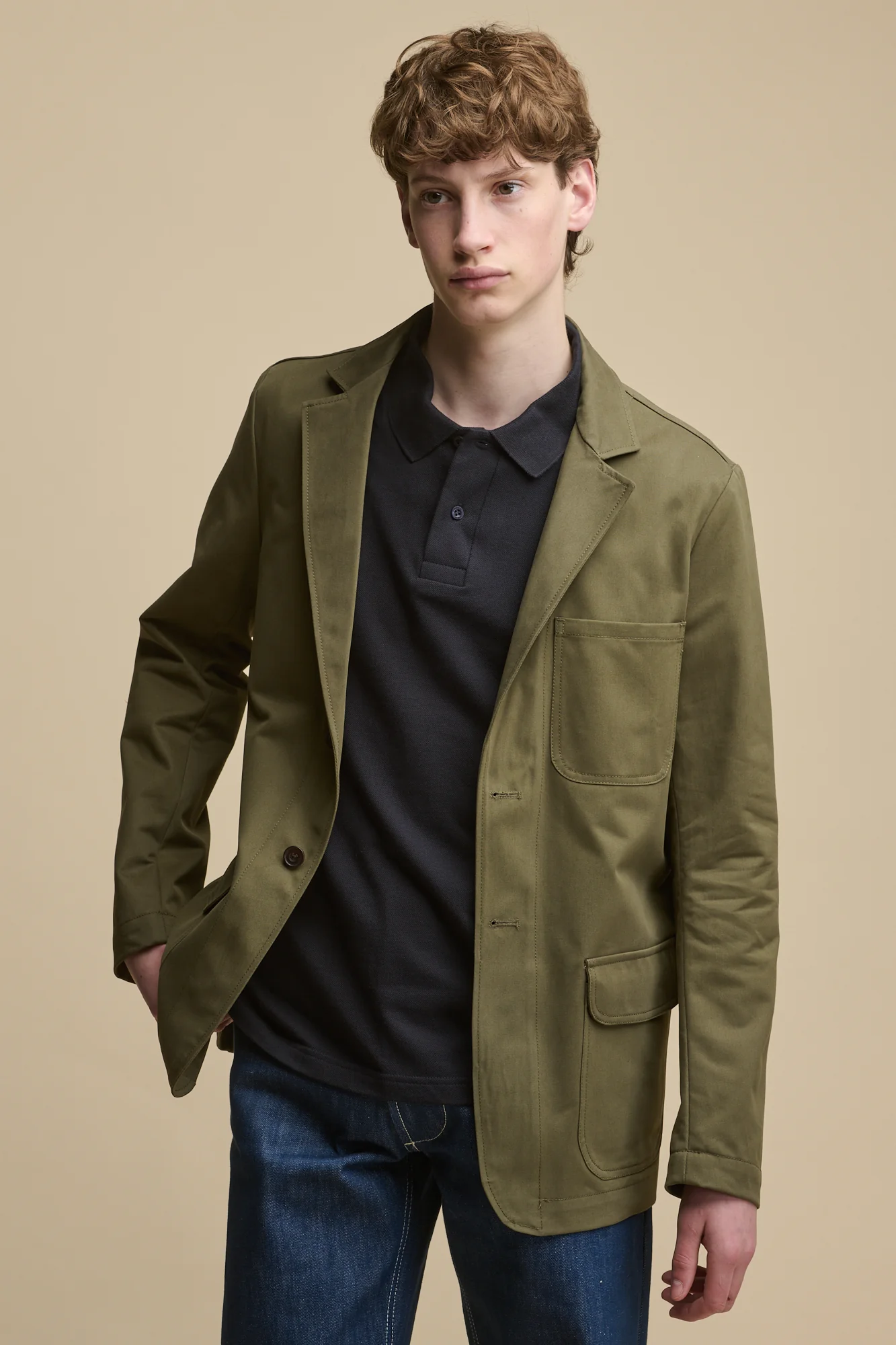 Men's James Single Breasted Blazer - Olive - Image 4