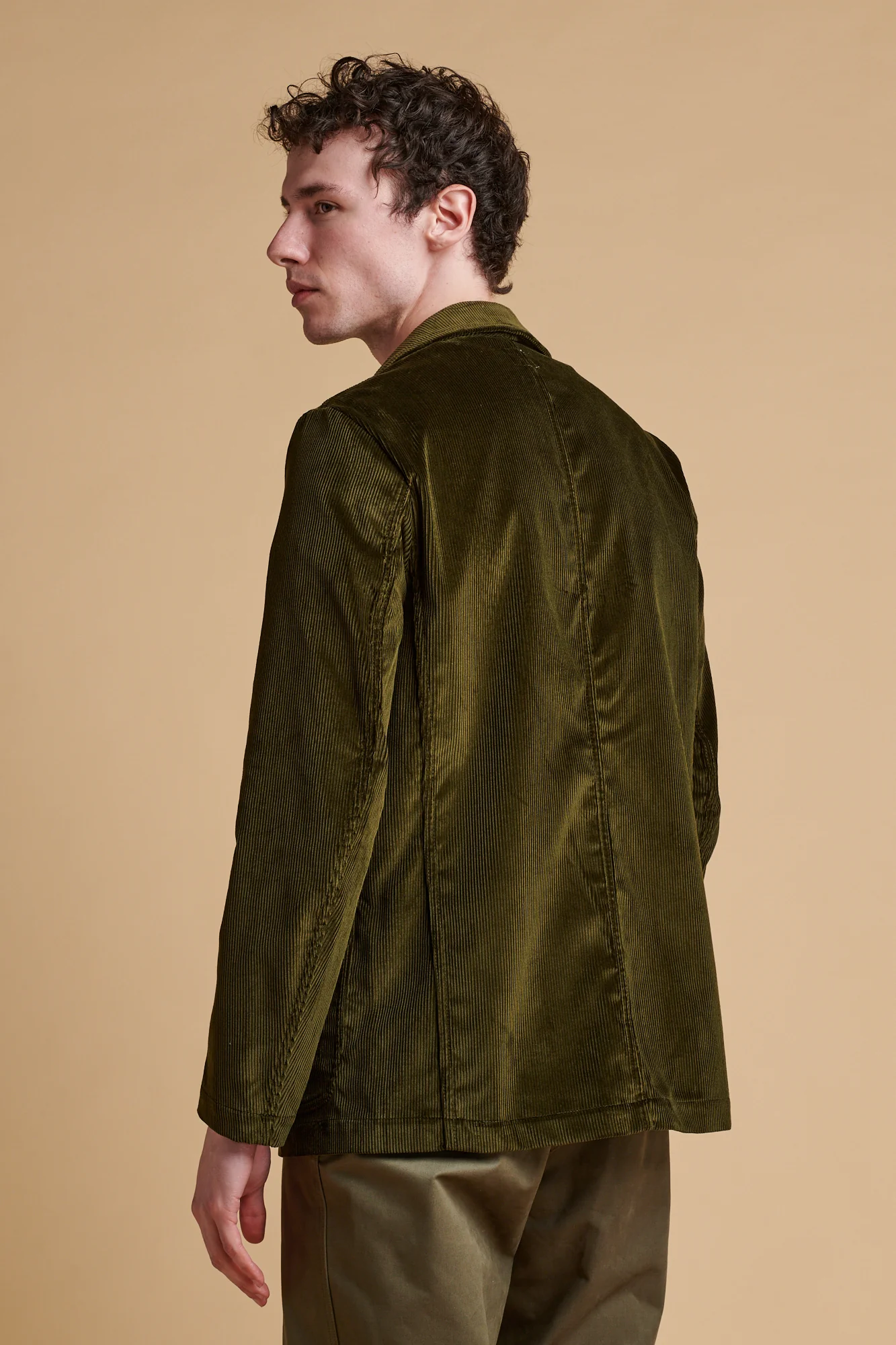 Men's James Single Breasted Corduroy Blazer - Olive - Image 2