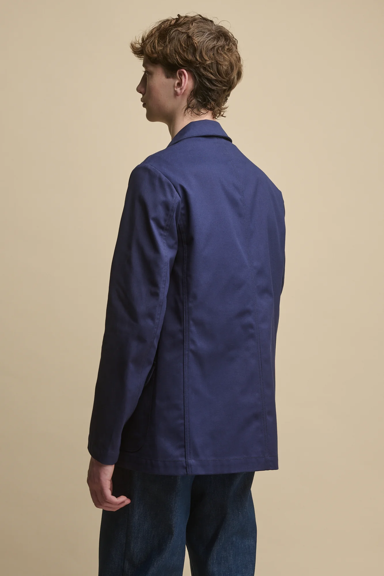 Men's James Single Breasted Canvas Blazer - Navy - Image 5