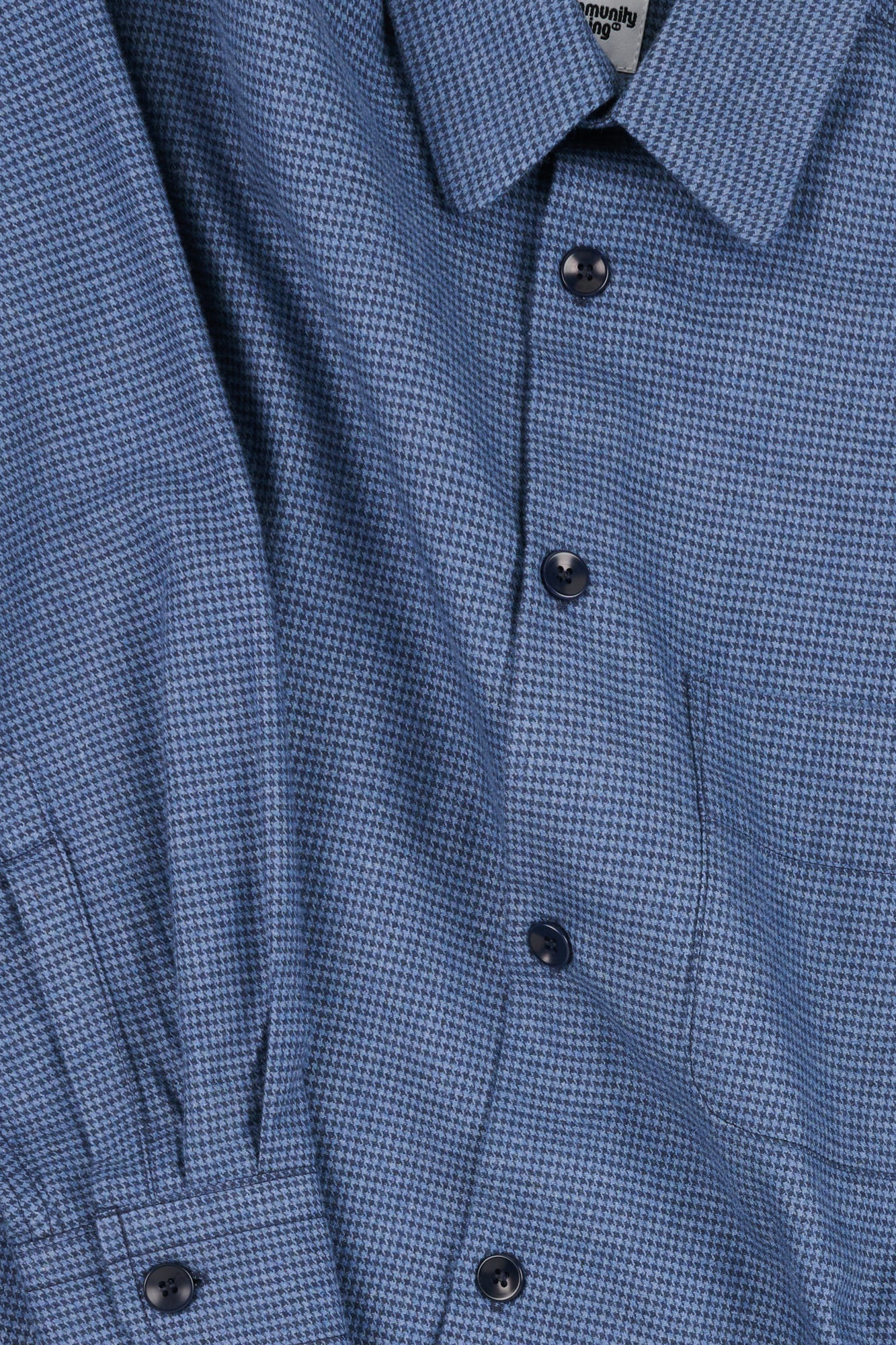 Mens Jerome Shirt - Navy/Blue Puppytooth - Image 2