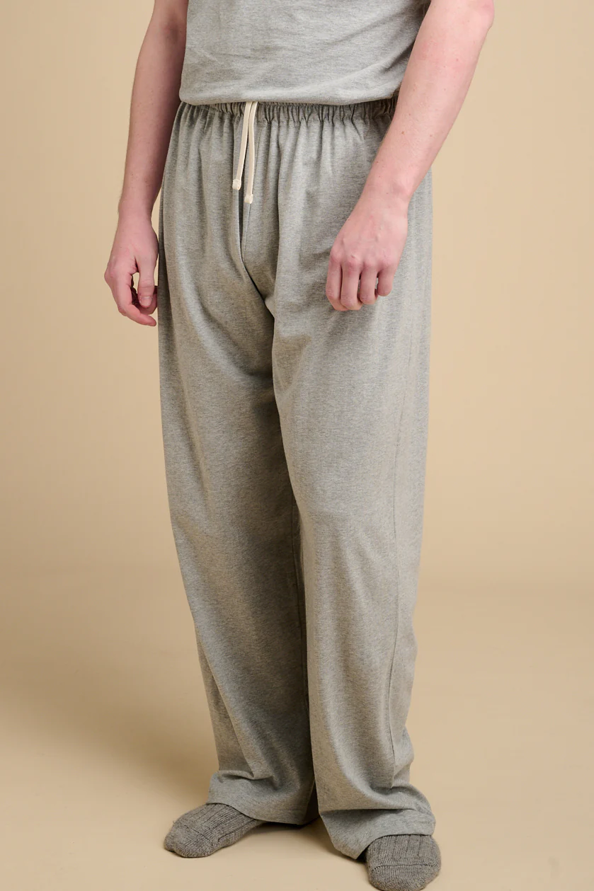 Mens Jersey Pyjama Trousers Plastic Free - Grey