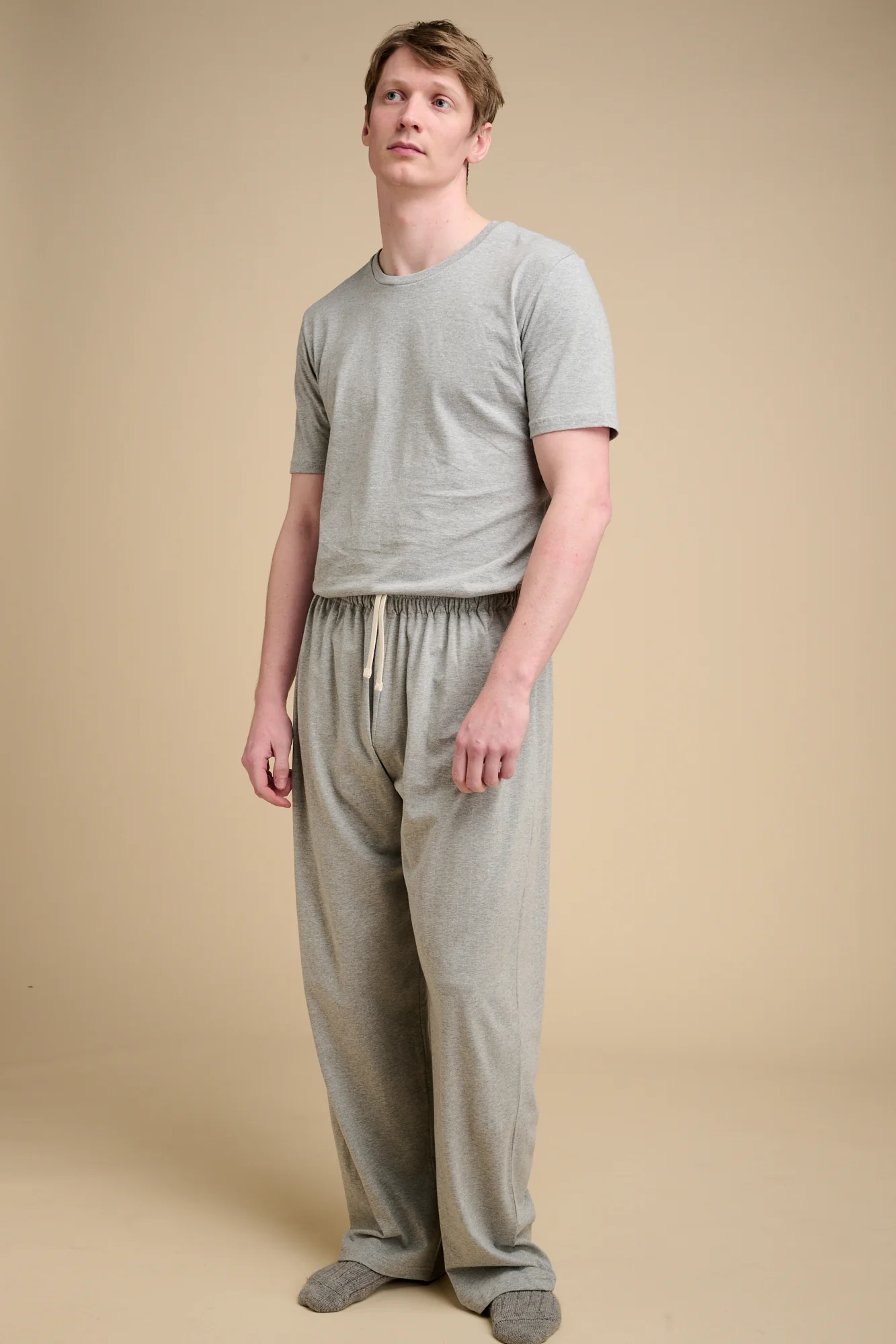 Mens Jersey Pyjama Trousers Plastic Free - Grey - Image 4