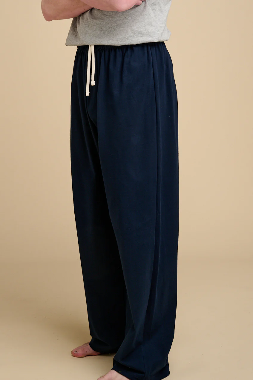 Mens Jersey Pyjama Trousers Plastic Free - Navy