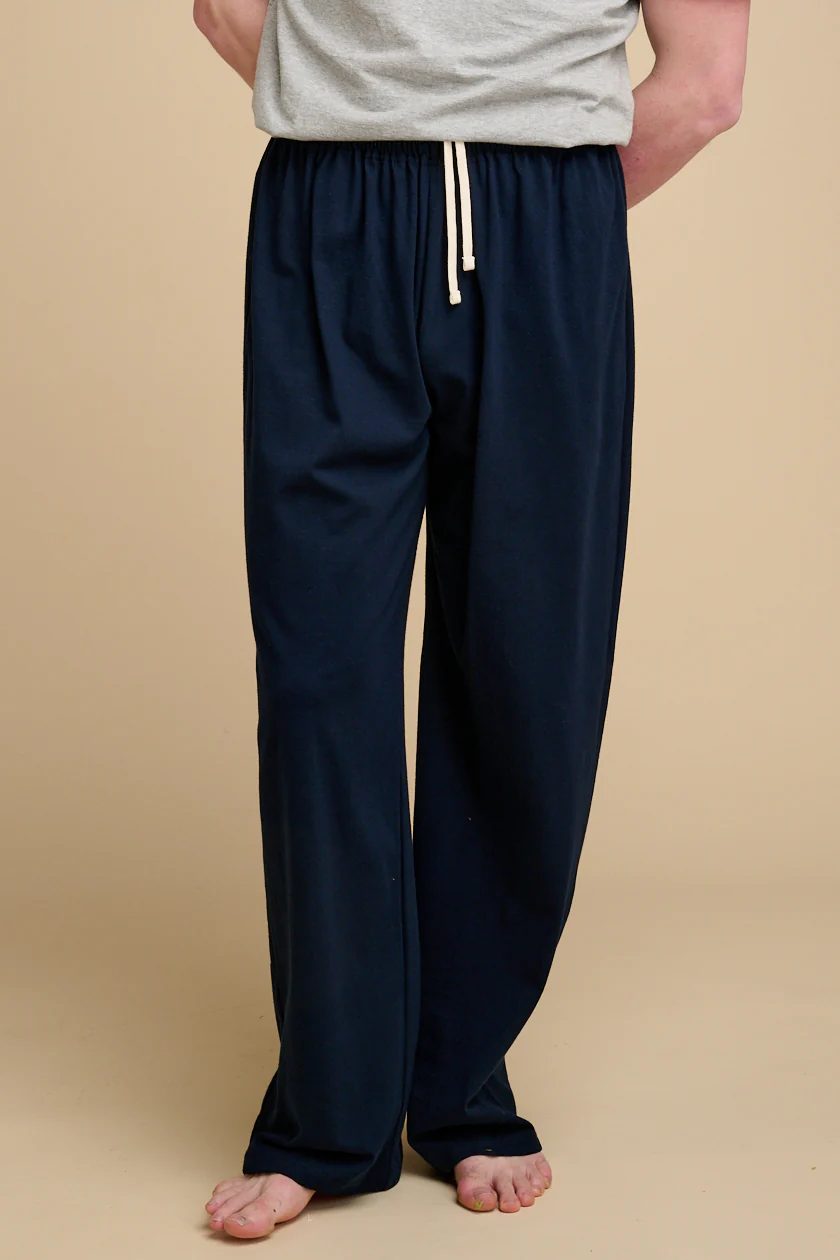 Mens Jersey Pyjama Trousers Plastic Free - Navy - Image 4
