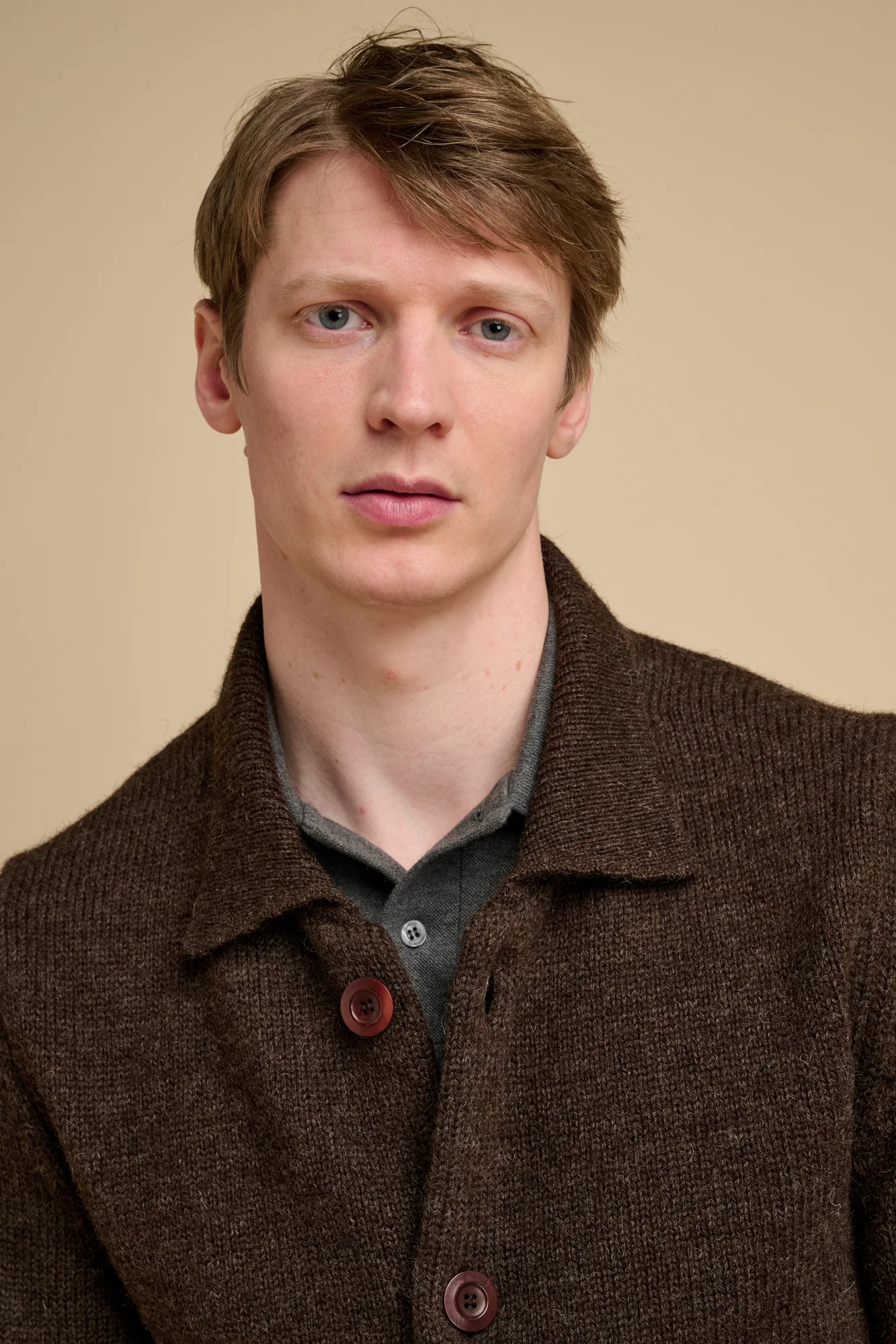 Mens Austwick Knitted Jacket Brown - Image 4
