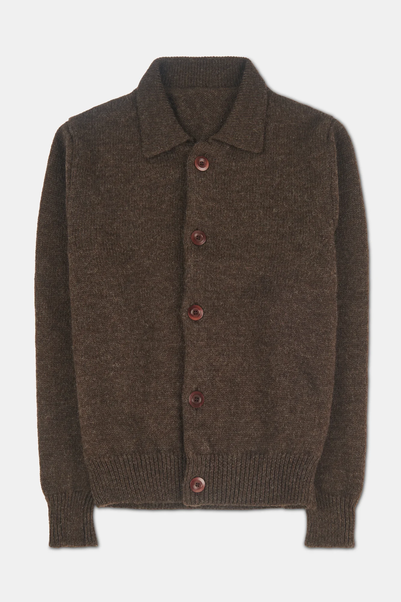 Mens Austwick Knitted Jacket Brown - Image 7