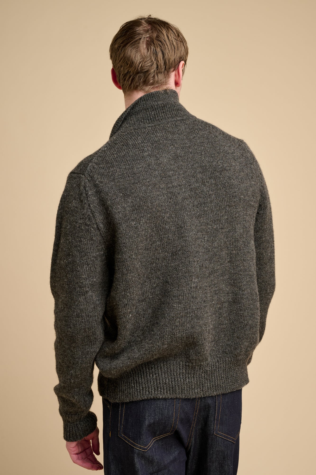 Mens Austwick Knitted Jacket Charcoal - Image 7