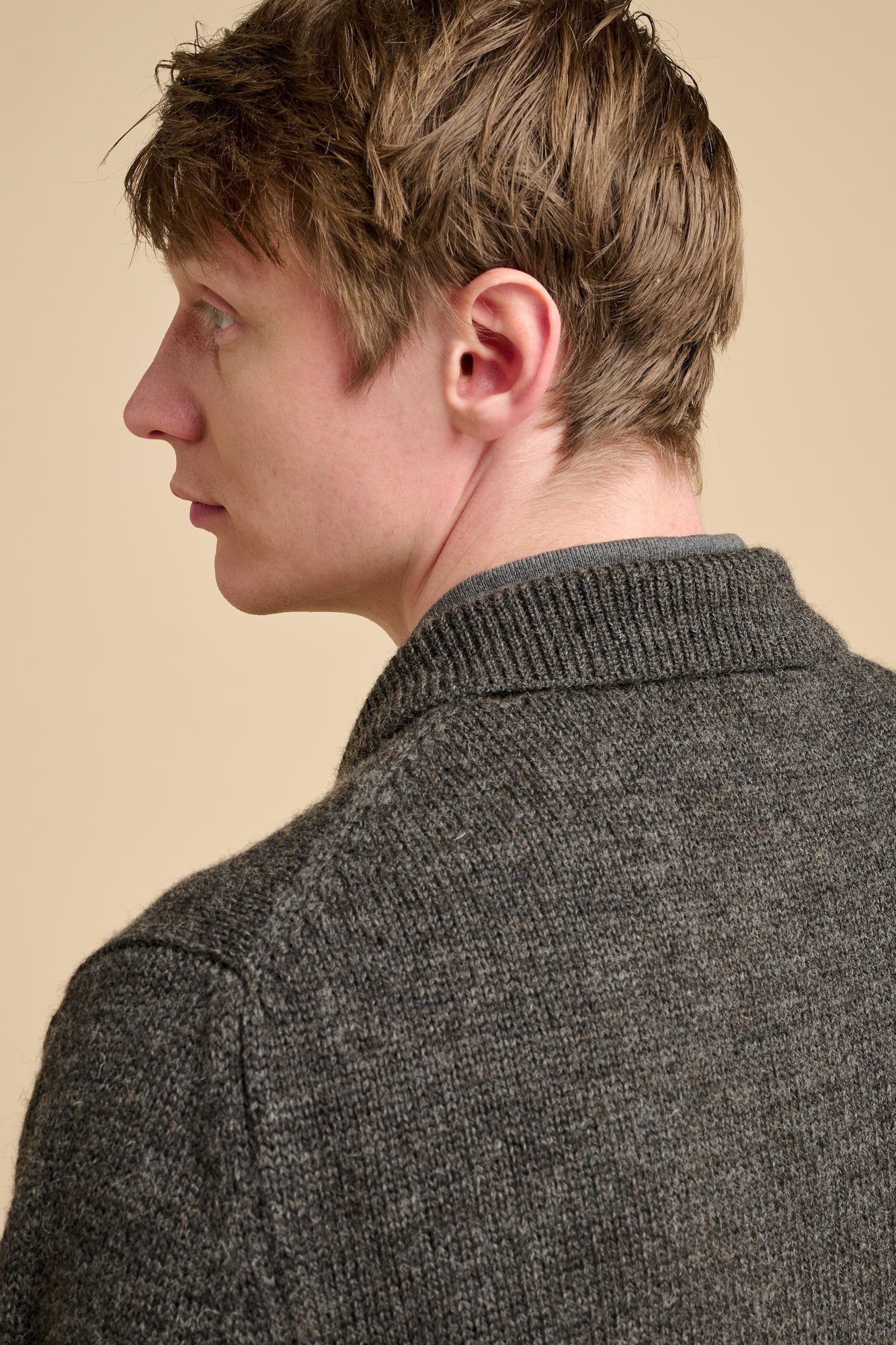 Mens Austwick Knitted Jacket Charcoal - Image 8