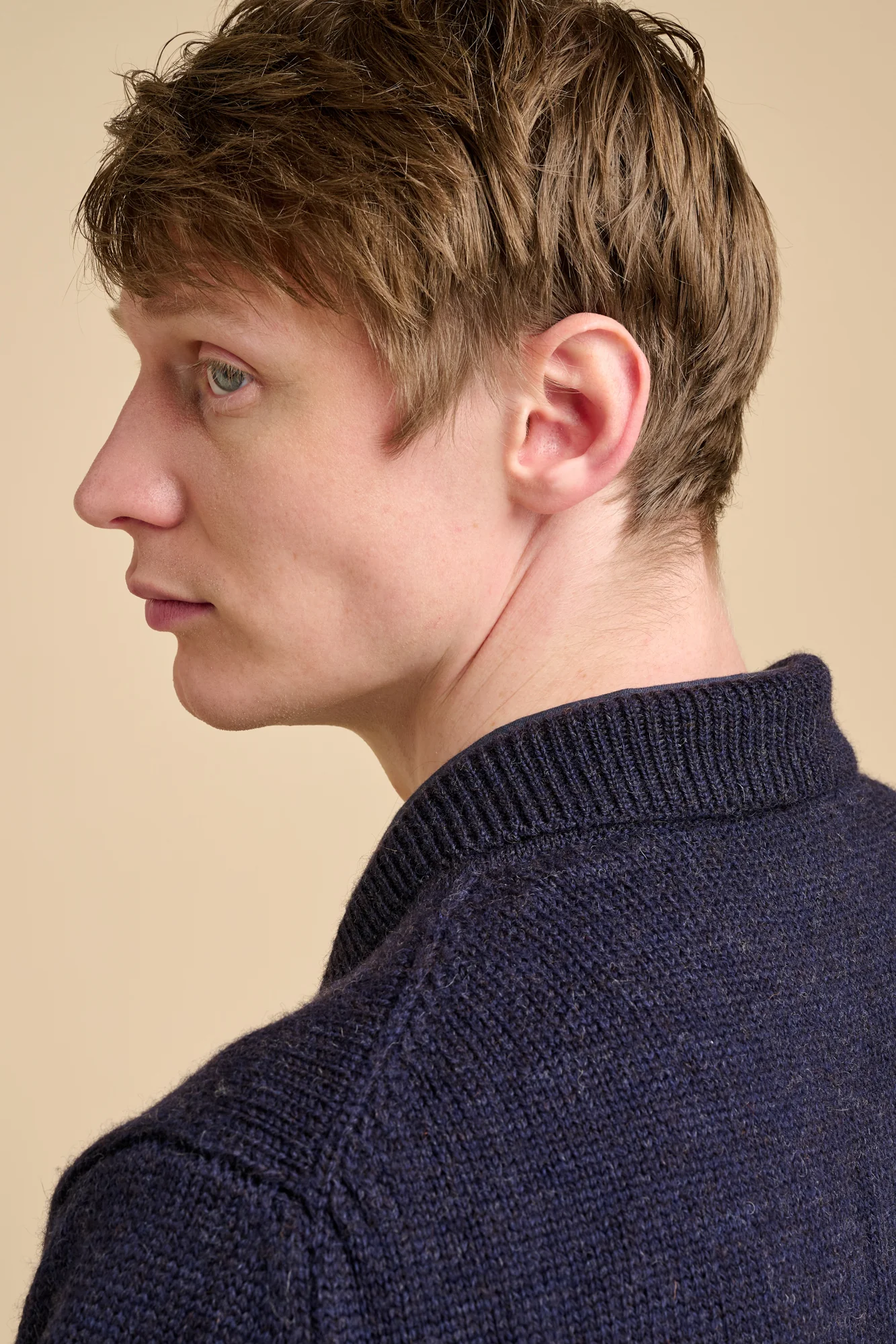 Mens Austwick Knitted Jacket Navy - Image 5