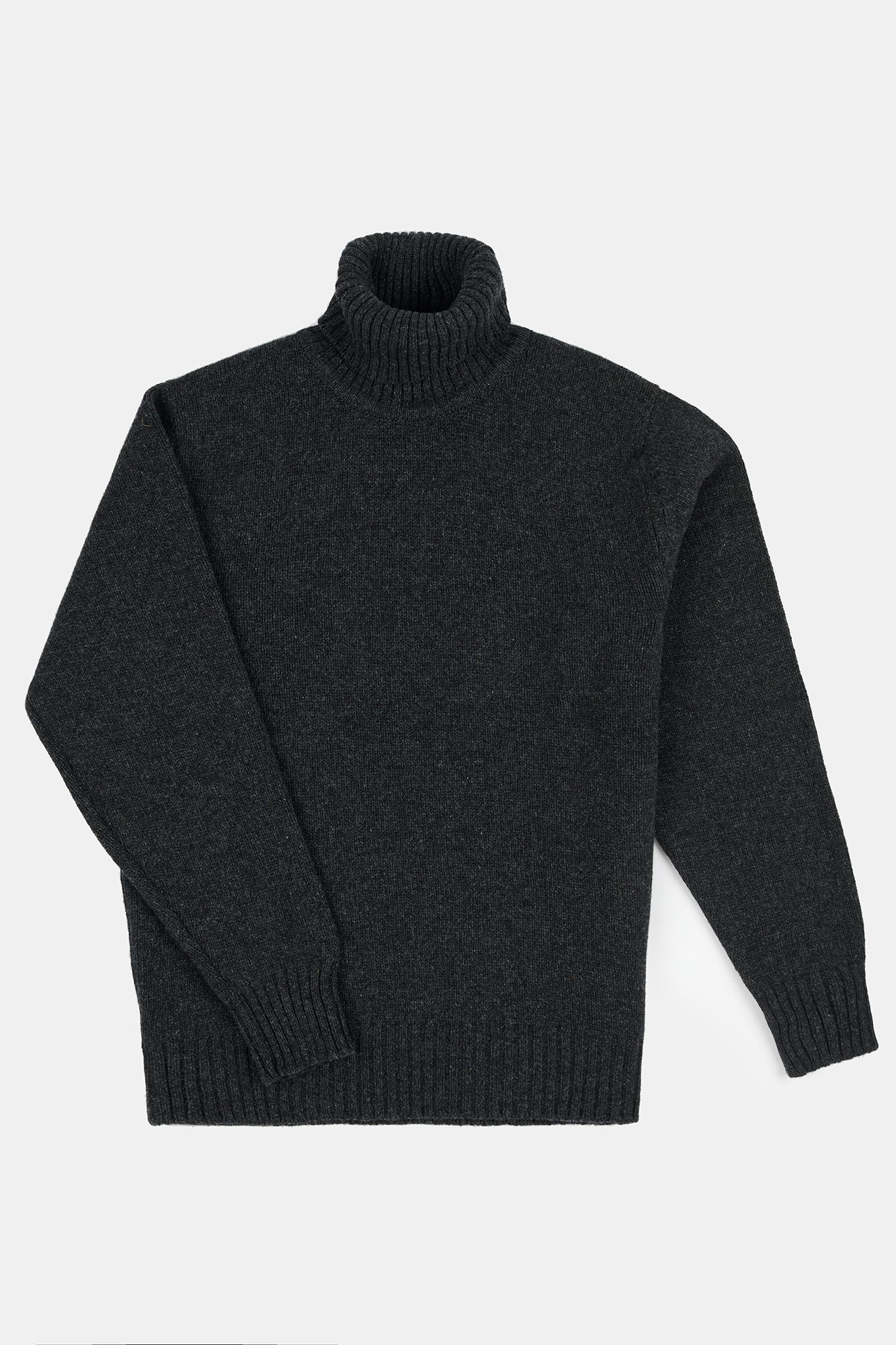 Men's Lambswool Roll Neck Jumper - Charcoal - Image 3