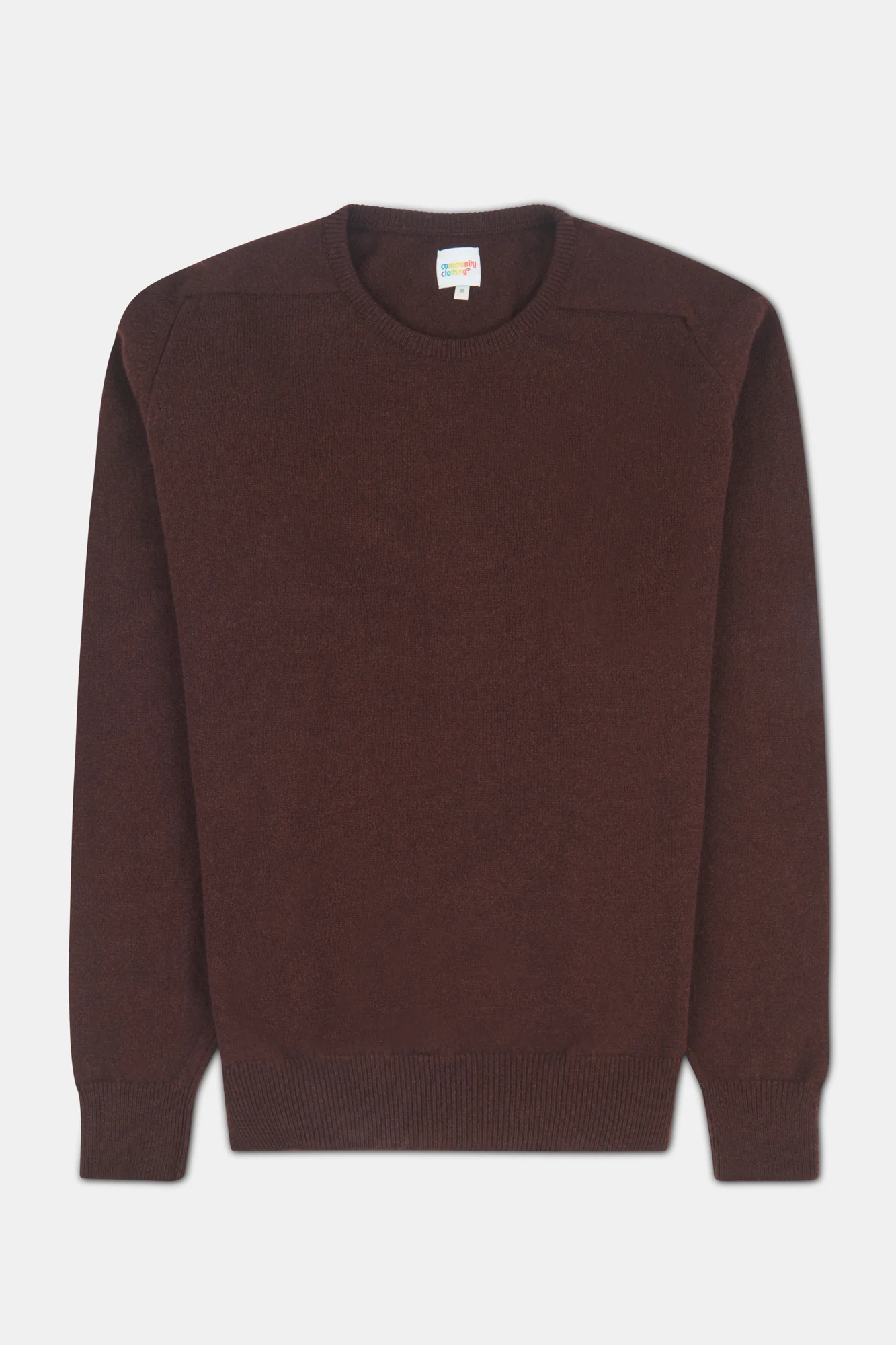 Men's Lambswool Saddle Shoulder Crew Neck - Chocolate - Image 6