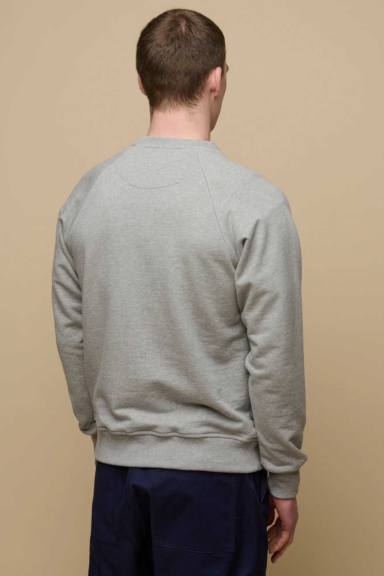 Men's Long Fit Raglan Sweatshirt PF -Grey Marl - Image 2