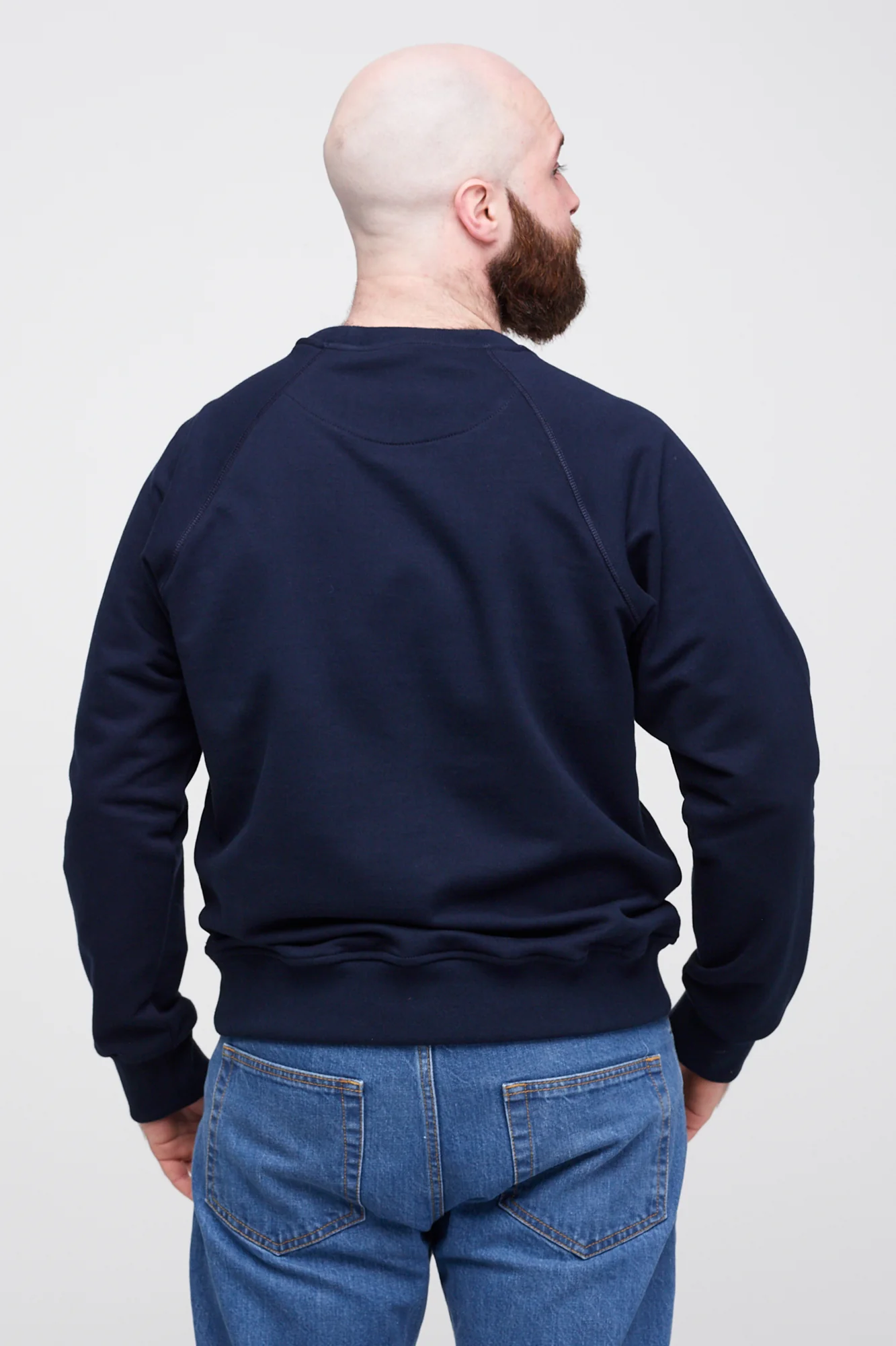 Men's Long Fit Raglan Sweatshirt PF - Navy - Image 2
