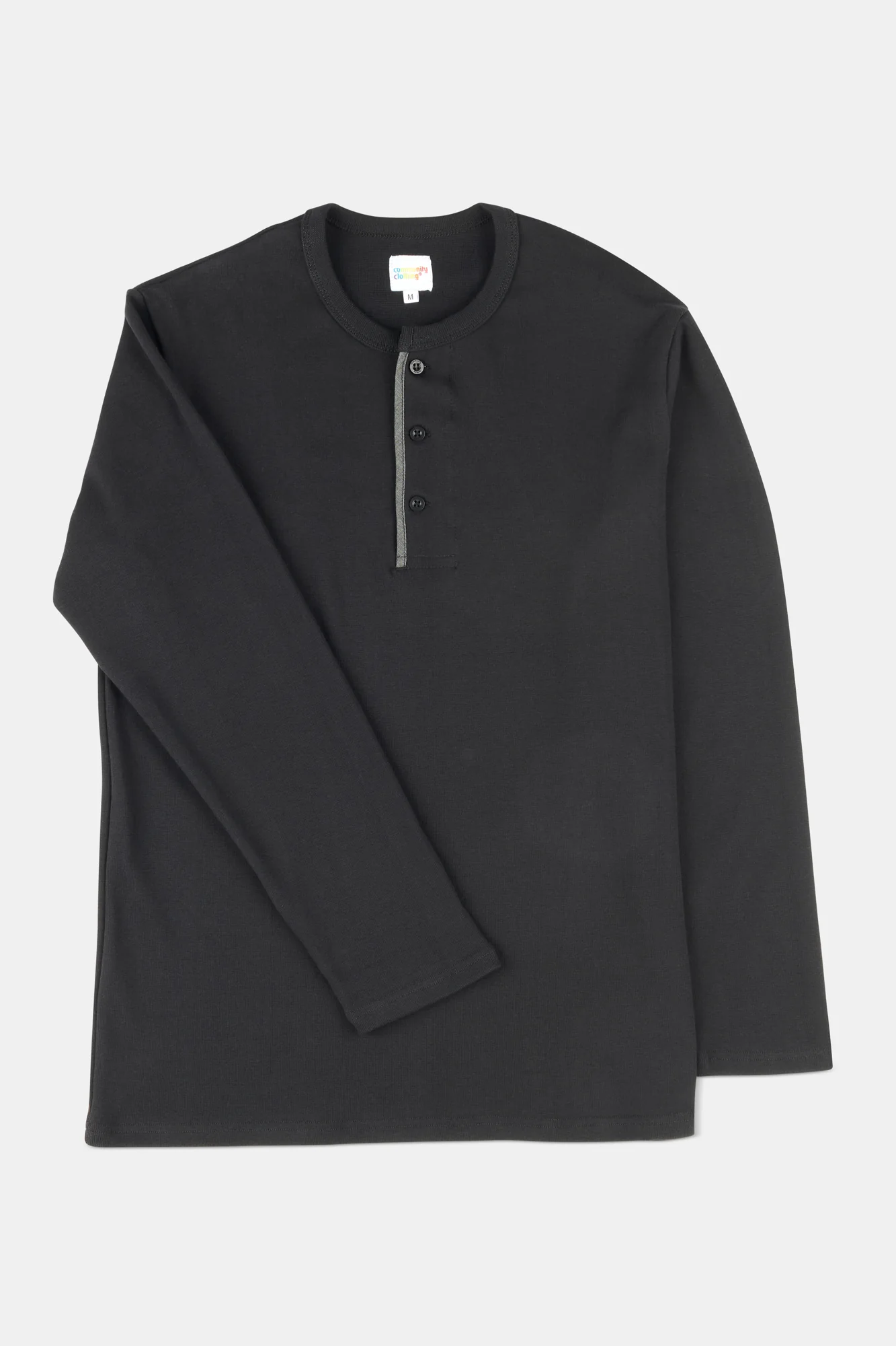 Men's Long Sleeve Henley Top - Black - Image 4
