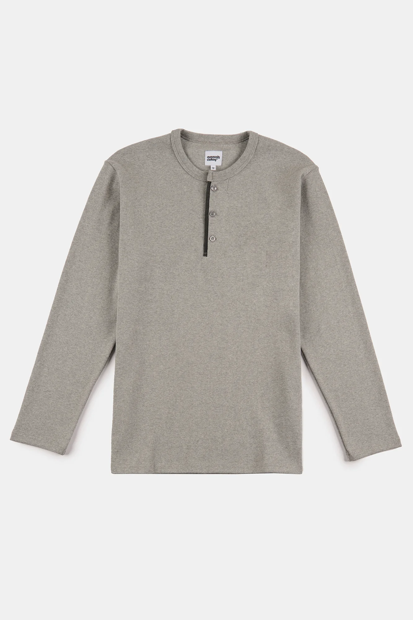 Men's Long Sleeve Henley Top - Grey Marl - Image 5