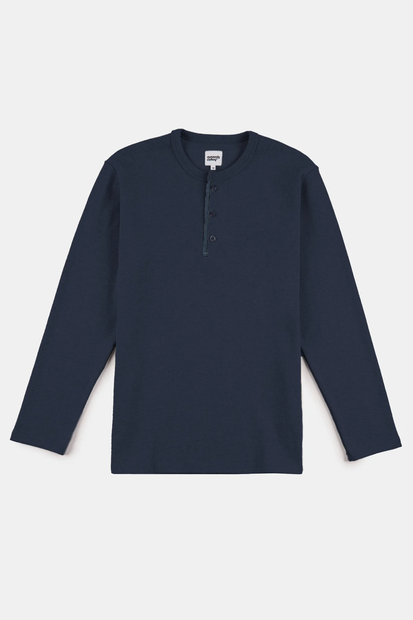 Men's Long Sleeve Henley Top - Navy - Image 4
