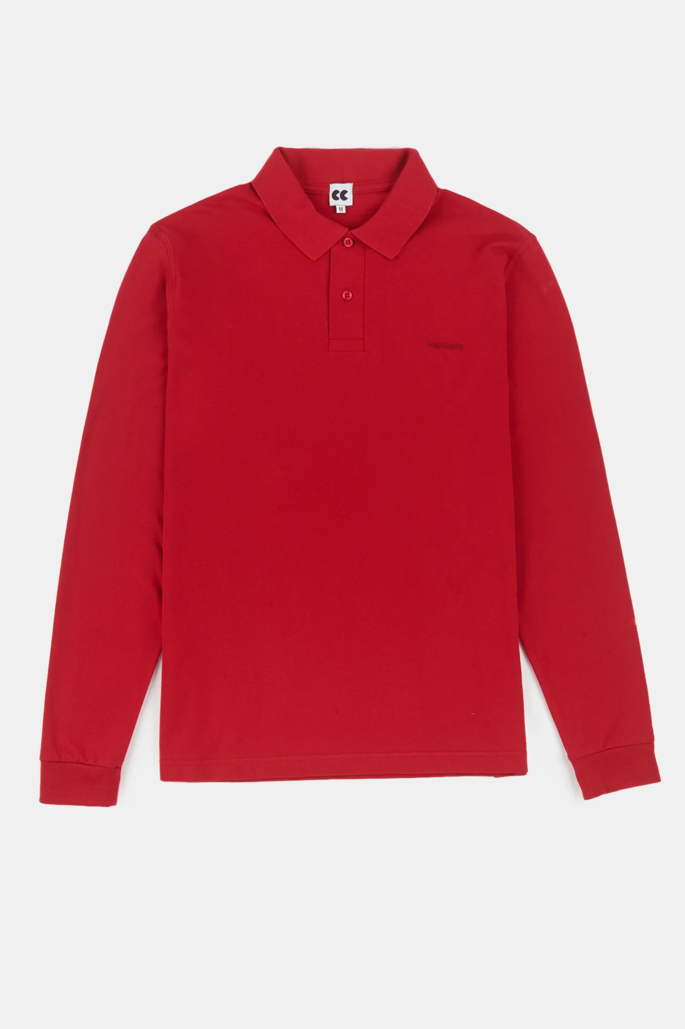 Men's Long Sleeve Polo Shirt - Crimson - Image 5