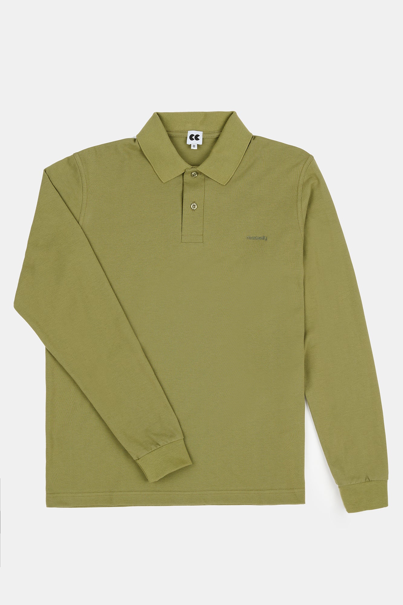 Men's Long Sleeve Polo Shirt - Light Olive - Image 4