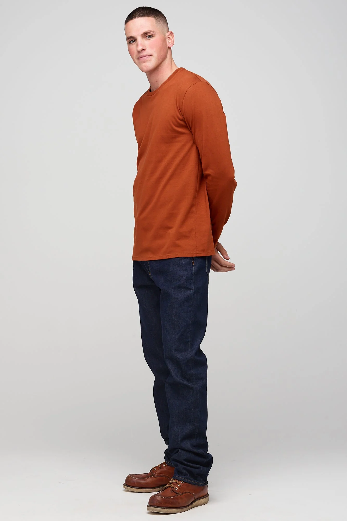 Men's Long Sleeve T Shirt - Cinnamon - Image 4