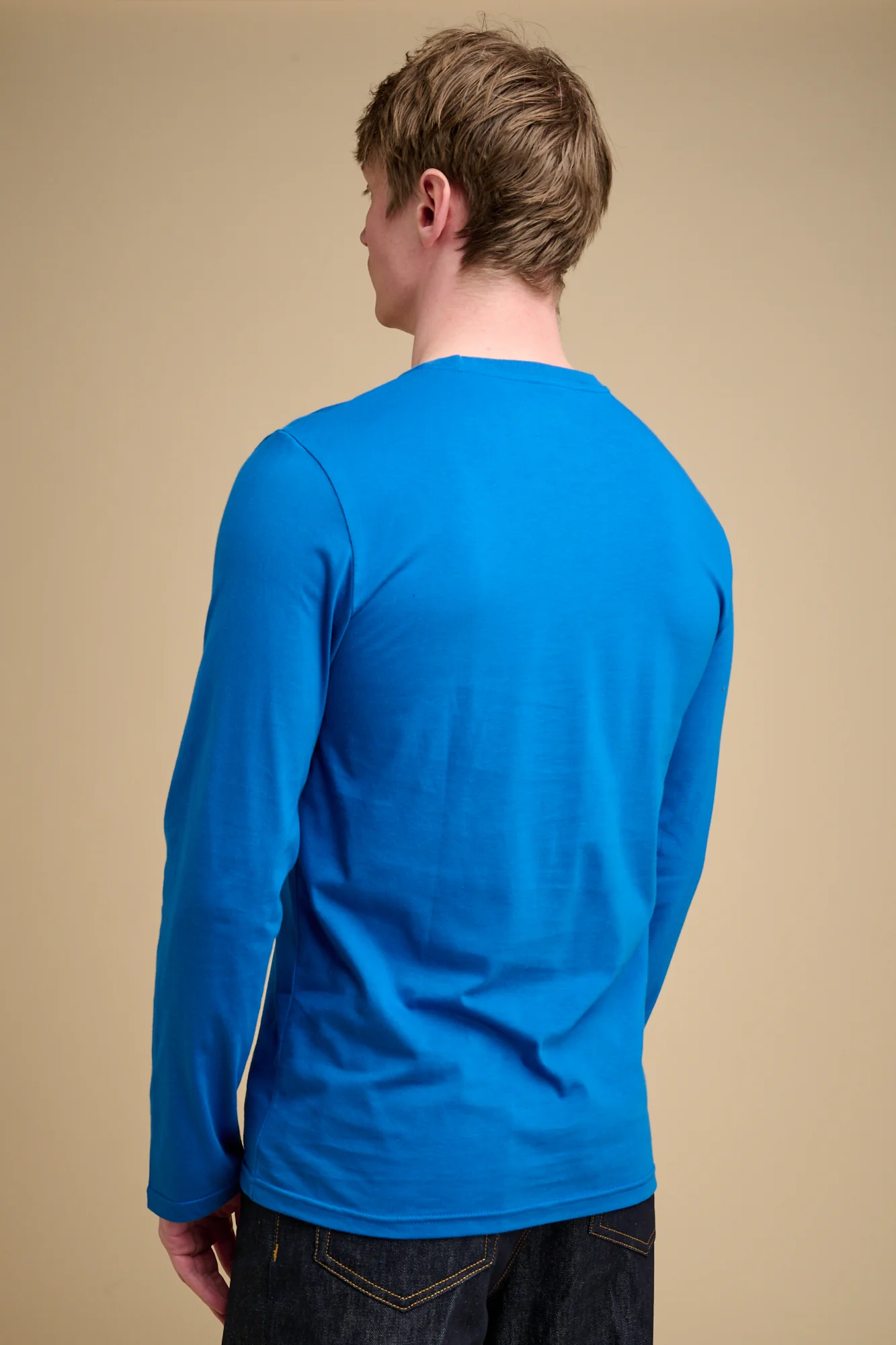 Men's Long Sleeve Plastic Free T Shirt- Cobalt - Image 2